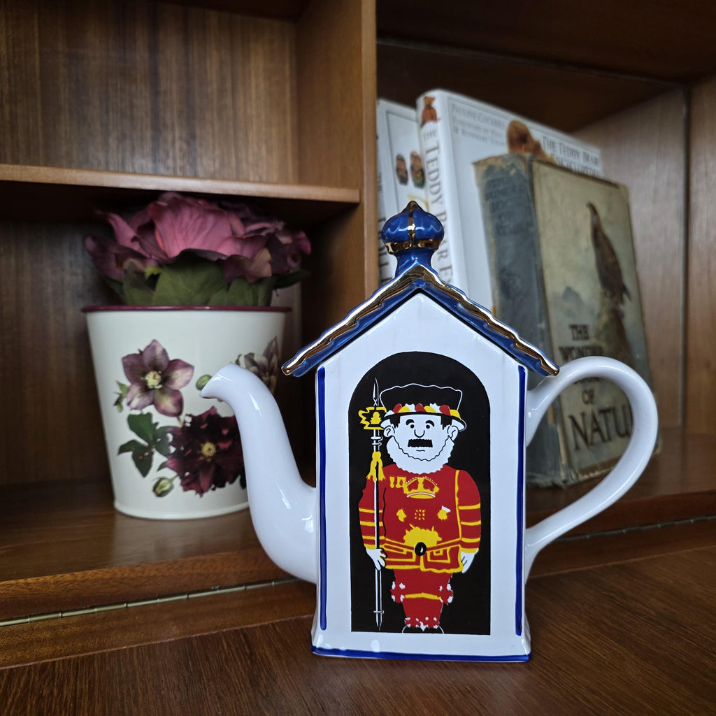 House Shaped Teapot Price Kensington Made in England | Cottage Design | Blue Ceramic Tea Pot