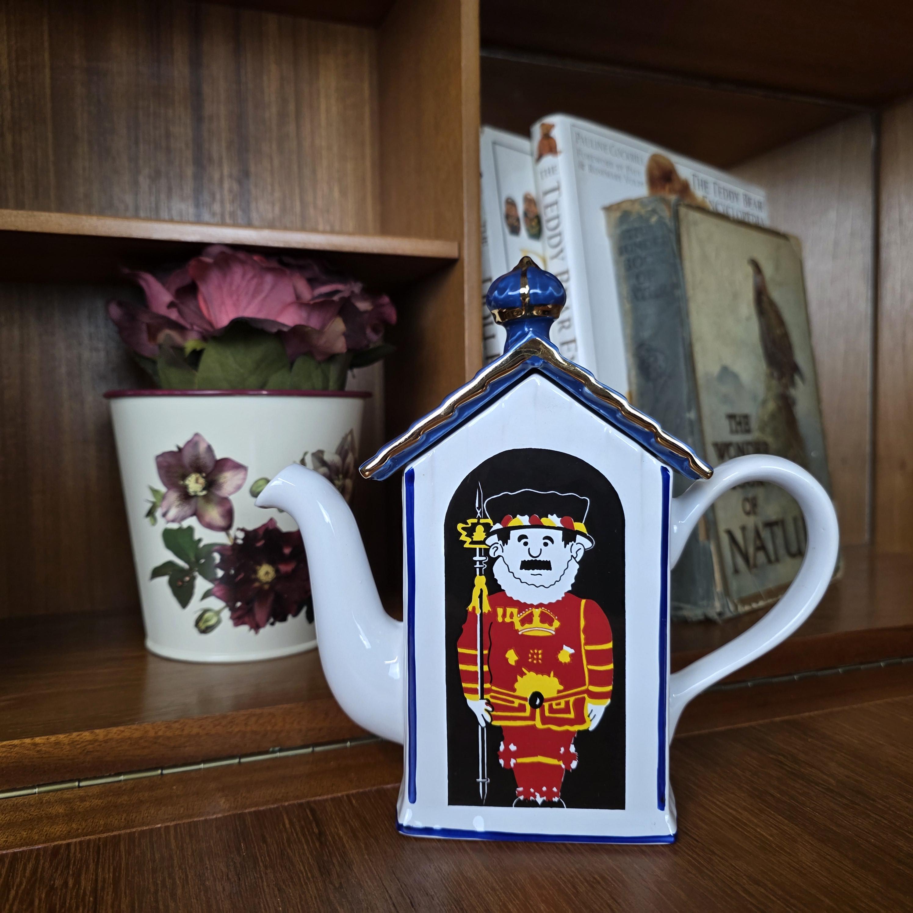 House Shaped Teapot Price Kensington Made in England | Cottage Design | Blue Ceramic Tea Pot