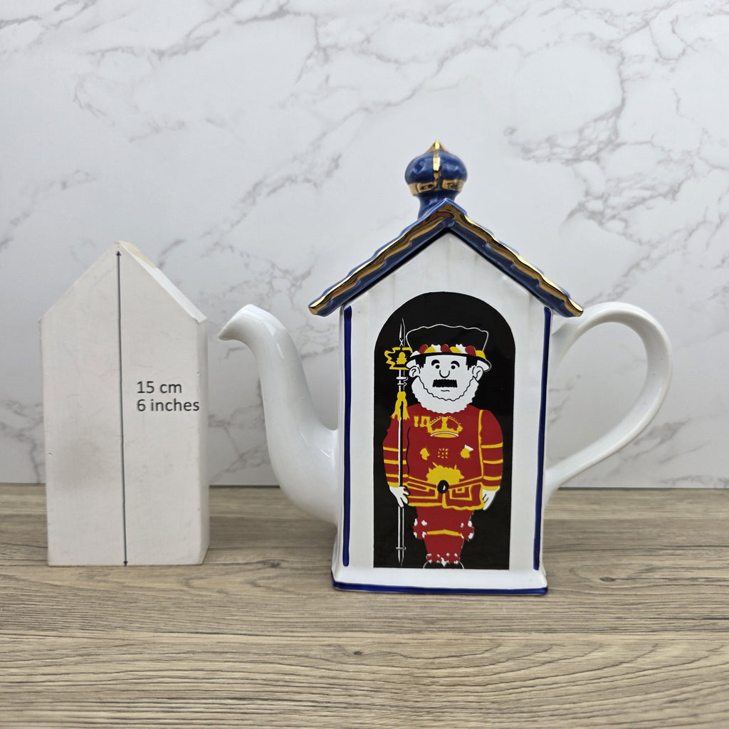 House Shaped Teapot Price Kensington Made in England | Cottage Design | Blue Ceramic Tea Pot