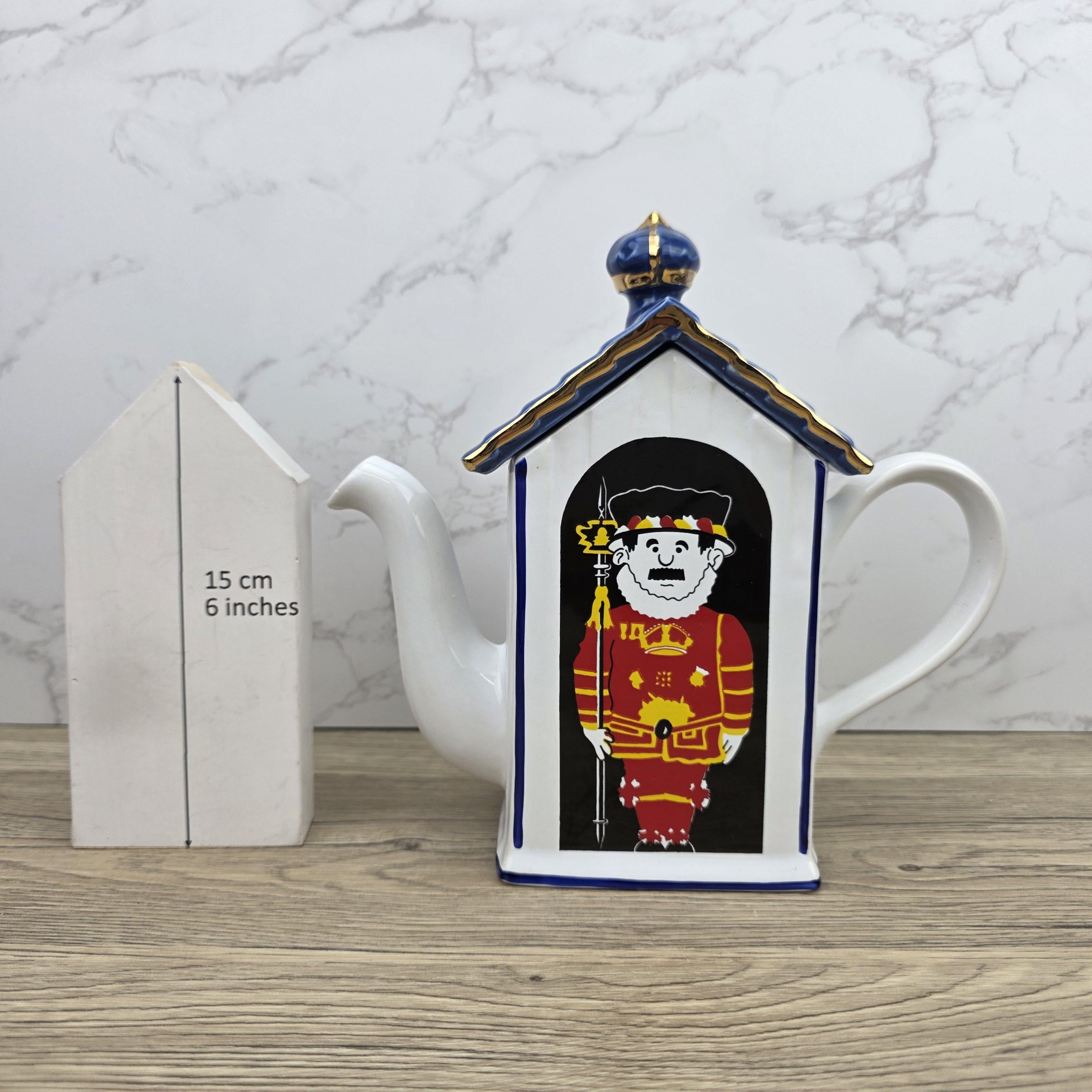 House Shaped Teapot Price Kensington Made in England | Cottage Design | Blue Ceramic Tea Pot