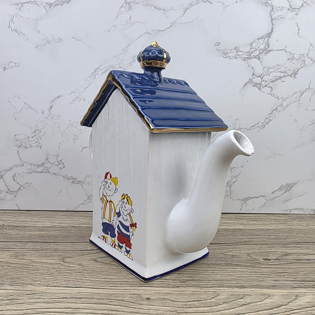 House Shaped Teapot Price Kensington Made in England | Cottage Design | Blue Ceramic Tea Pot