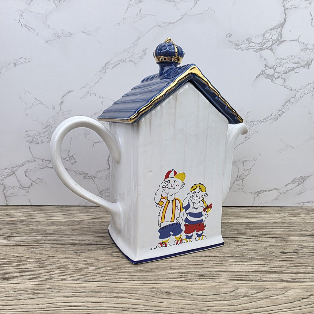 House Shaped Teapot Price Kensington Made in England | Cottage Design | Blue Ceramic Tea Pot