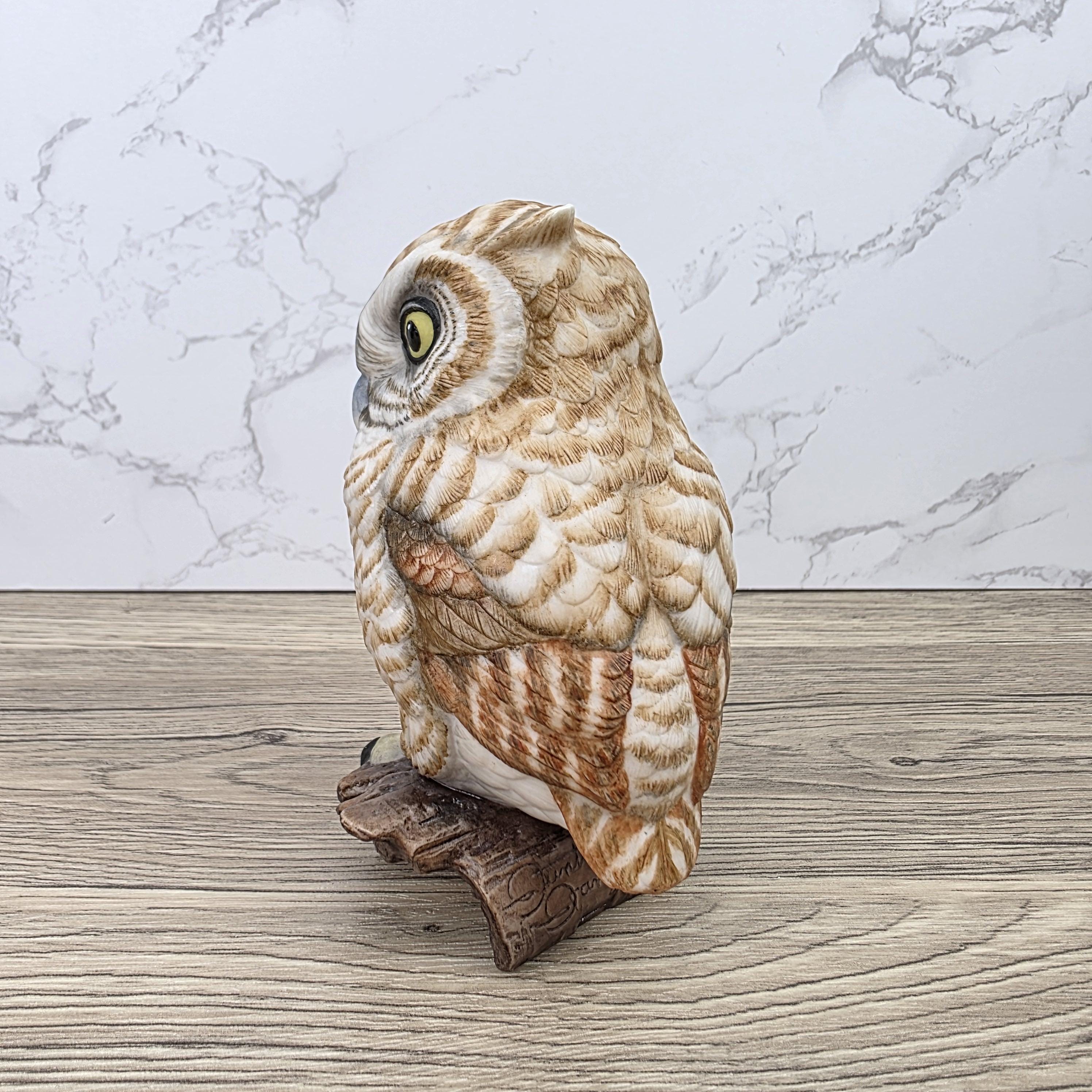 Vintage Goebel Owl Figurine USA Porcelain Wildlife Collectible Hand Painted 1960s Marked Decor