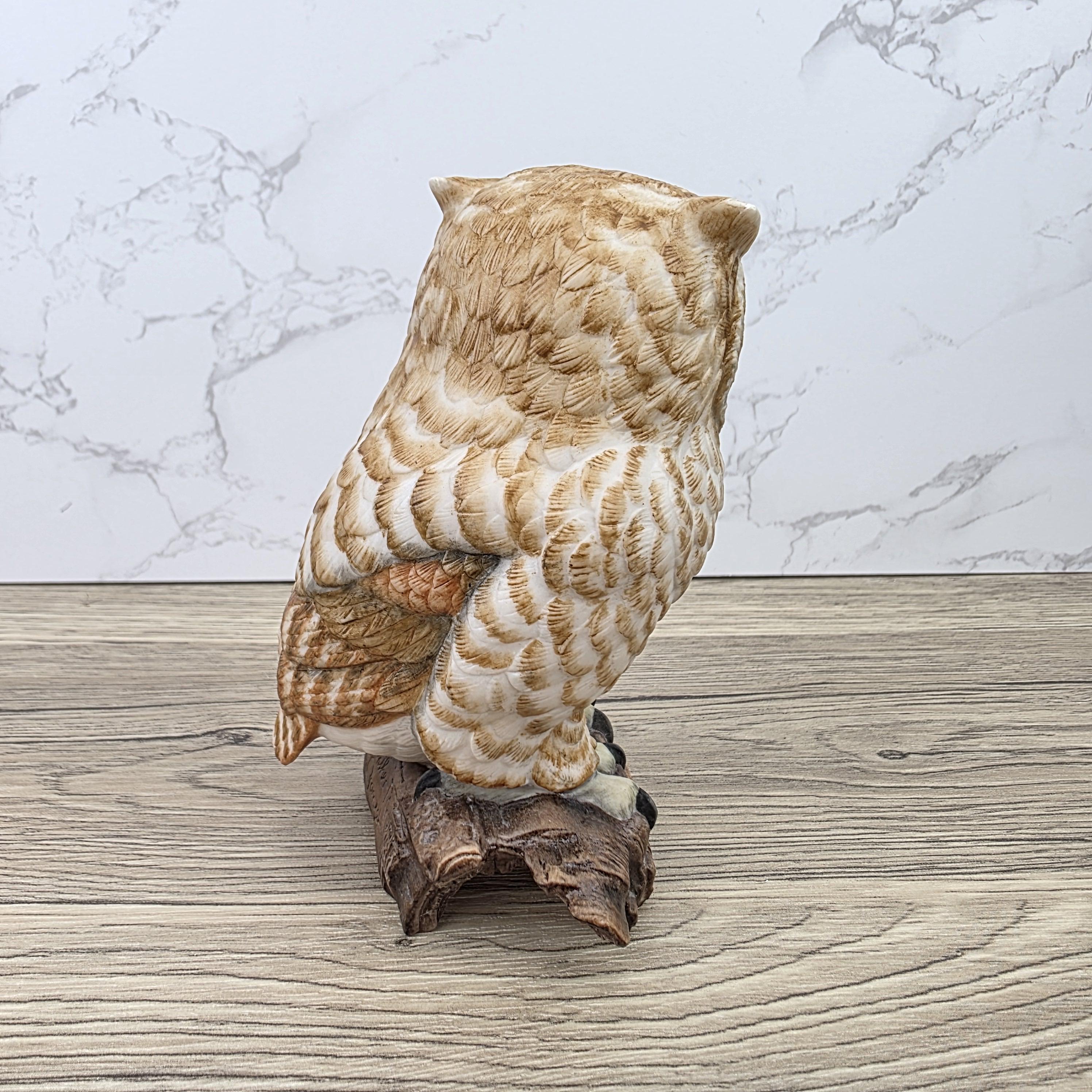 Vintage Goebel Owl Figurine USA Porcelain Wildlife Collectible Hand Painted 1960s Marked Decor