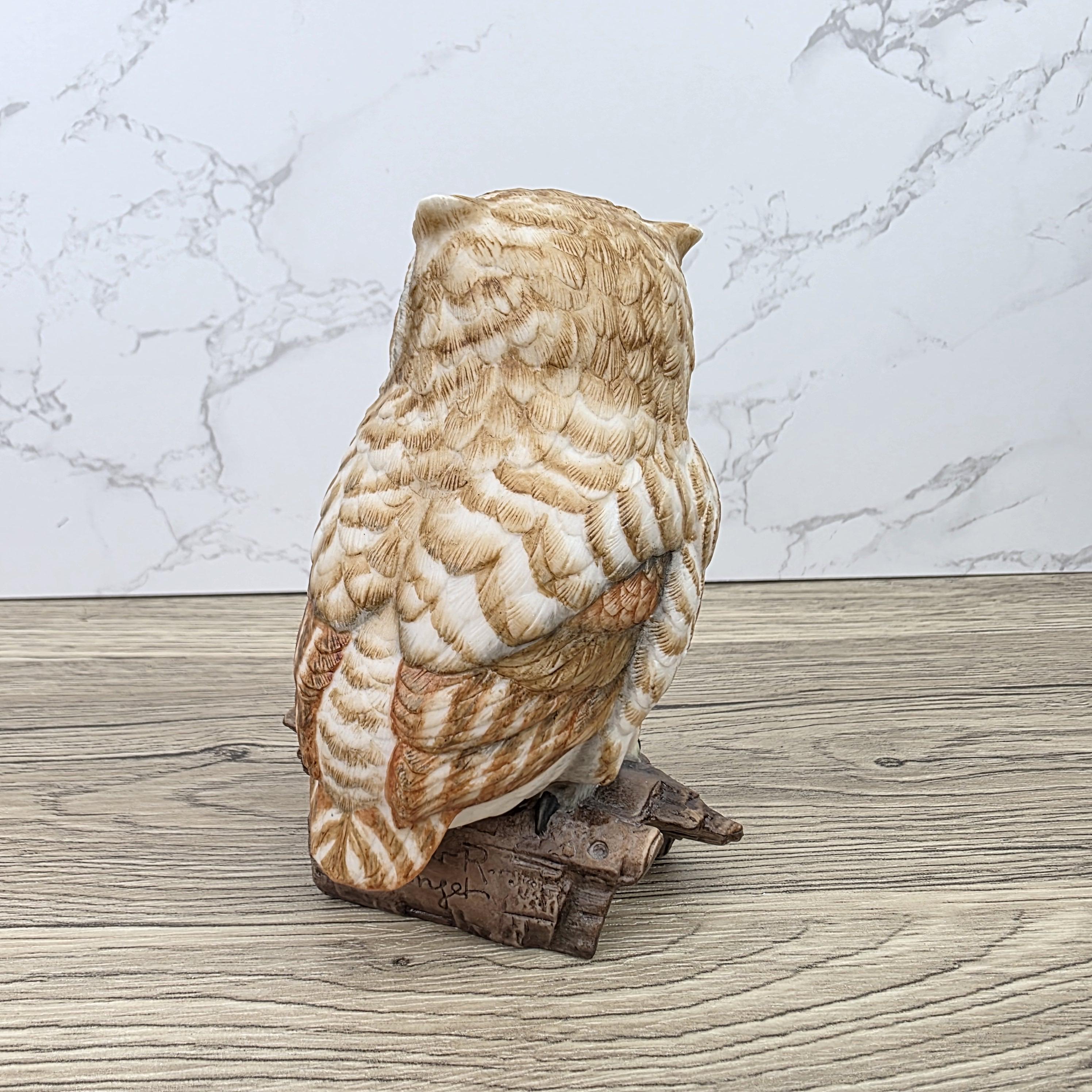 Vintage Goebel Owl Figurine USA Porcelain Wildlife Collectible Hand Painted 1960s Marked Decor