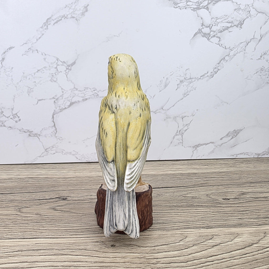 Vintage Goebel Canary Bird Figurine 1973 W Germany | Hummel Porcelain Bird on Wooden Stump Base