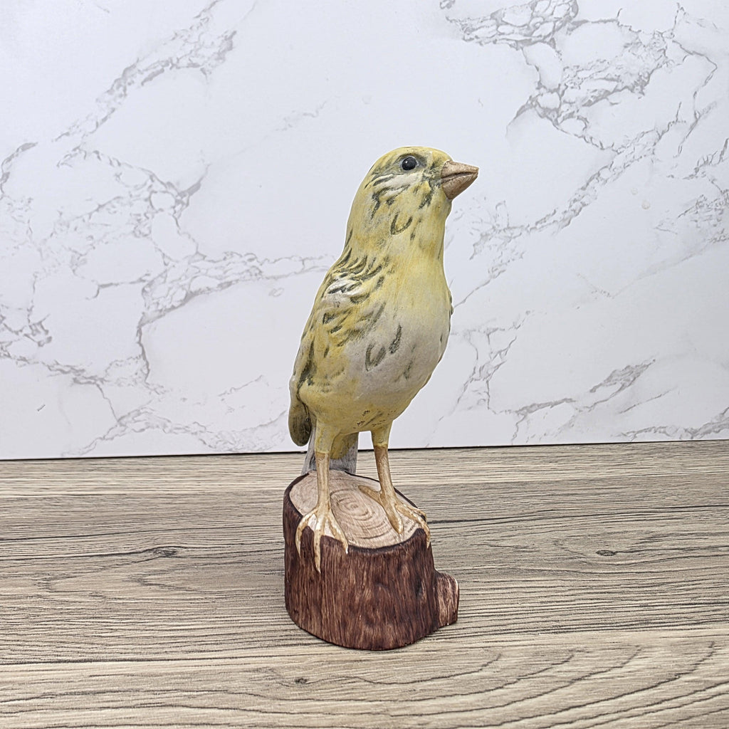 Vintage Goebel Canary Bird Figurine 1973 W Germany | Hummel Porcelain Bird on Wooden Stump Base
