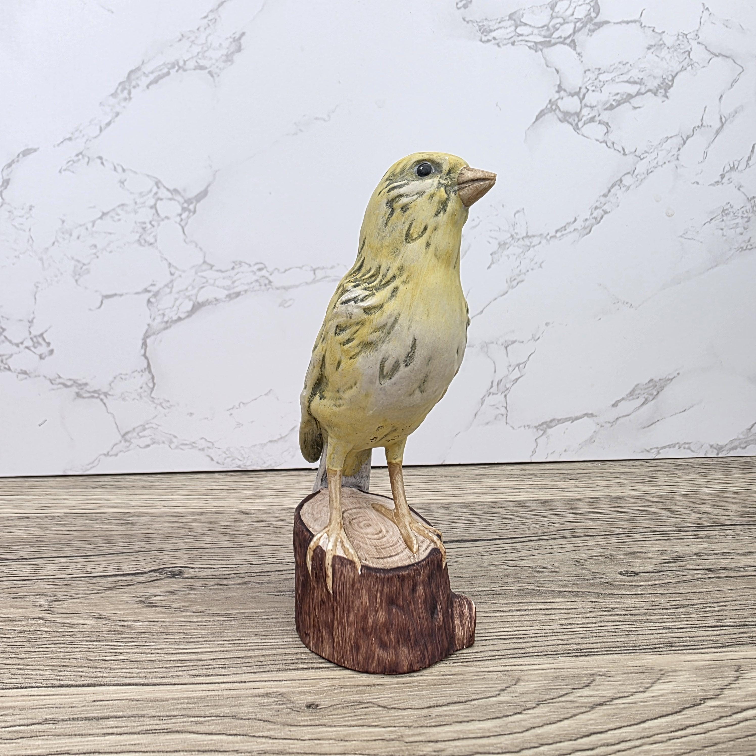 Vintage Goebel Canary Bird Figurine 1973 W Germany | Hummel Porcelain Bird on Wooden Stump Base