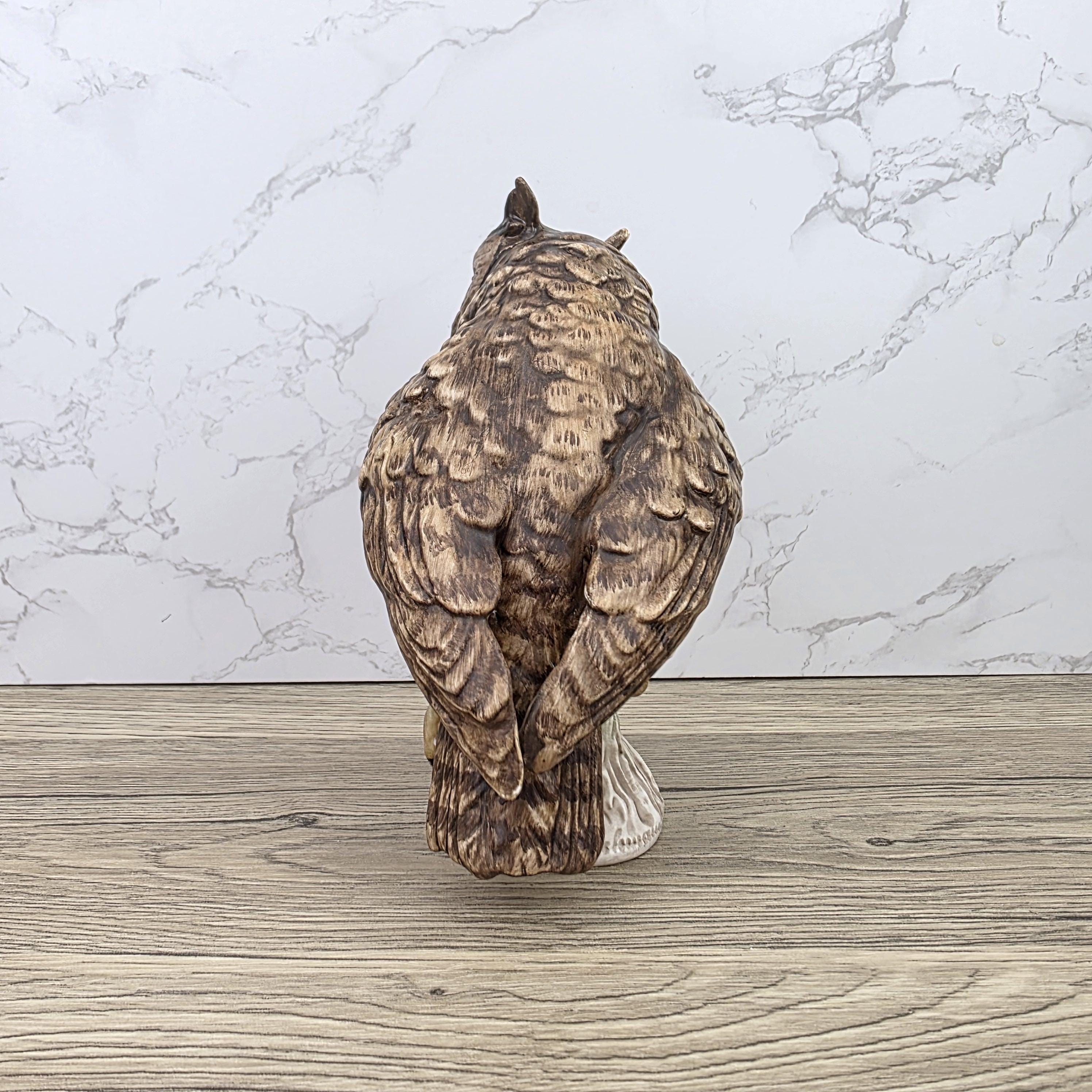 Goebel Owl Figurine CV99 1969 | Hummel W Germany Porcelain Owl on Tree Stump Bird Sculpture