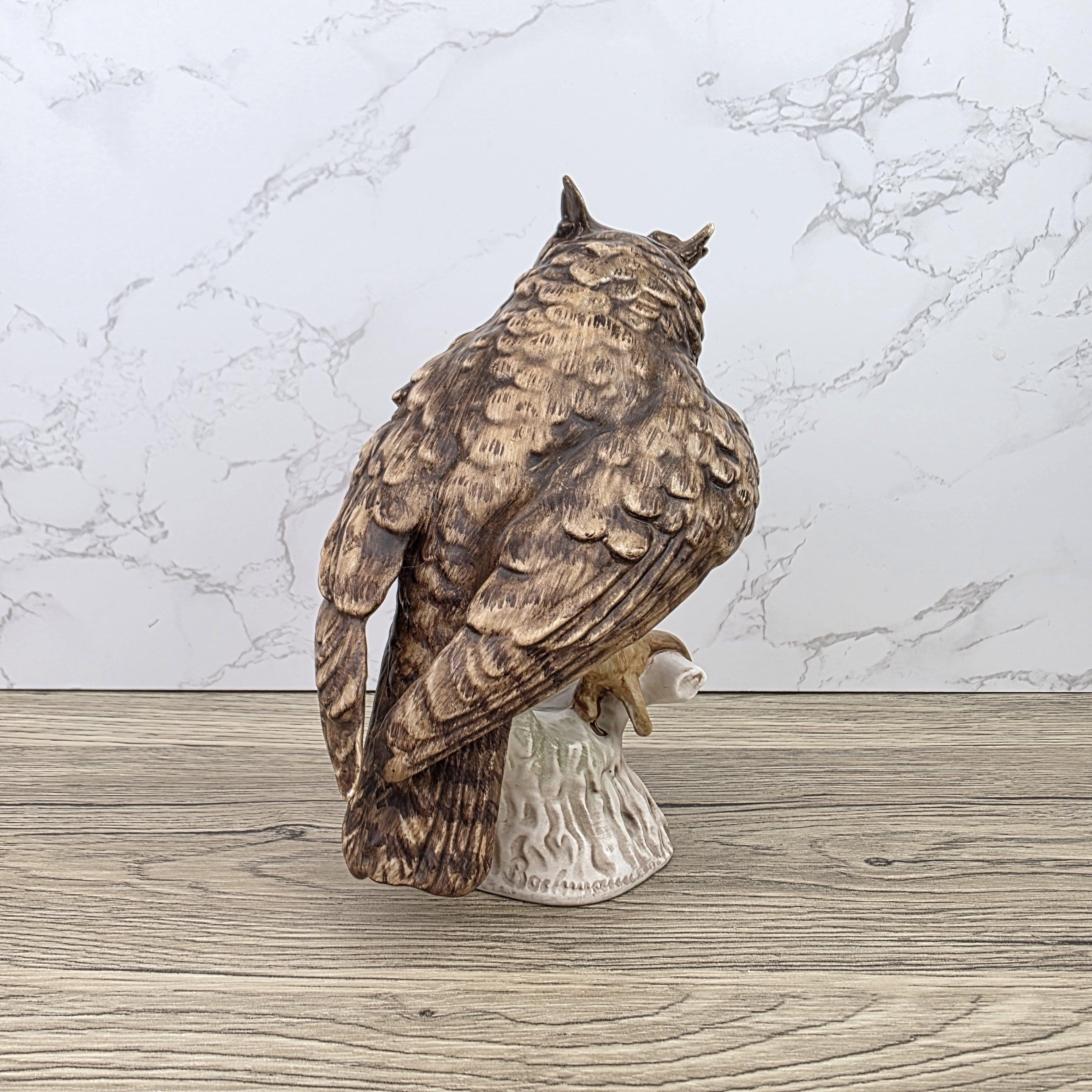 Goebel Owl Figurine CV99 1969 | Hummel W Germany Porcelain Owl on Tree Stump Bird Sculpture