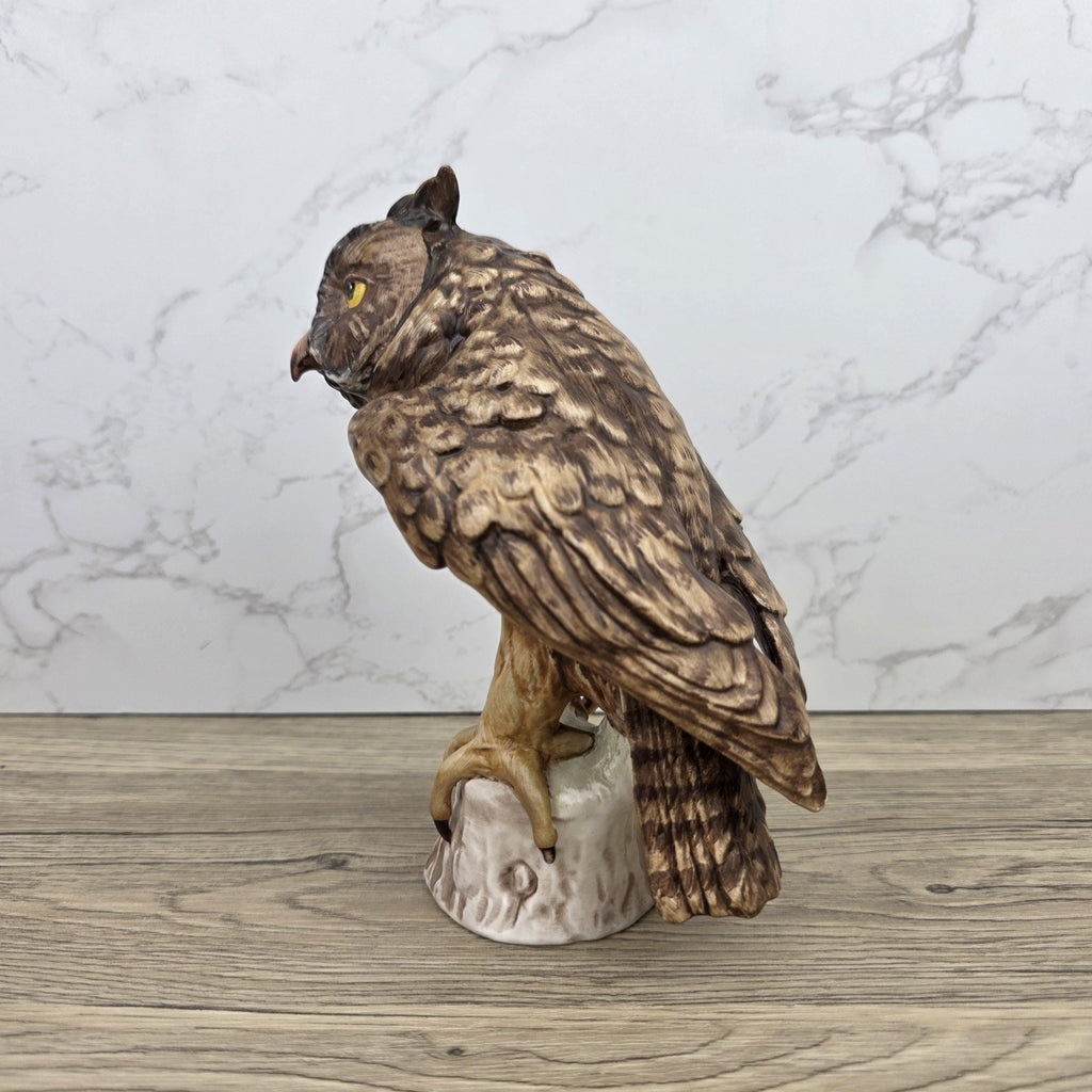 Goebel Owl Figurine CV99 1969 | Hummel W Germany Porcelain Owl on Tree Stump Bird Sculpture
