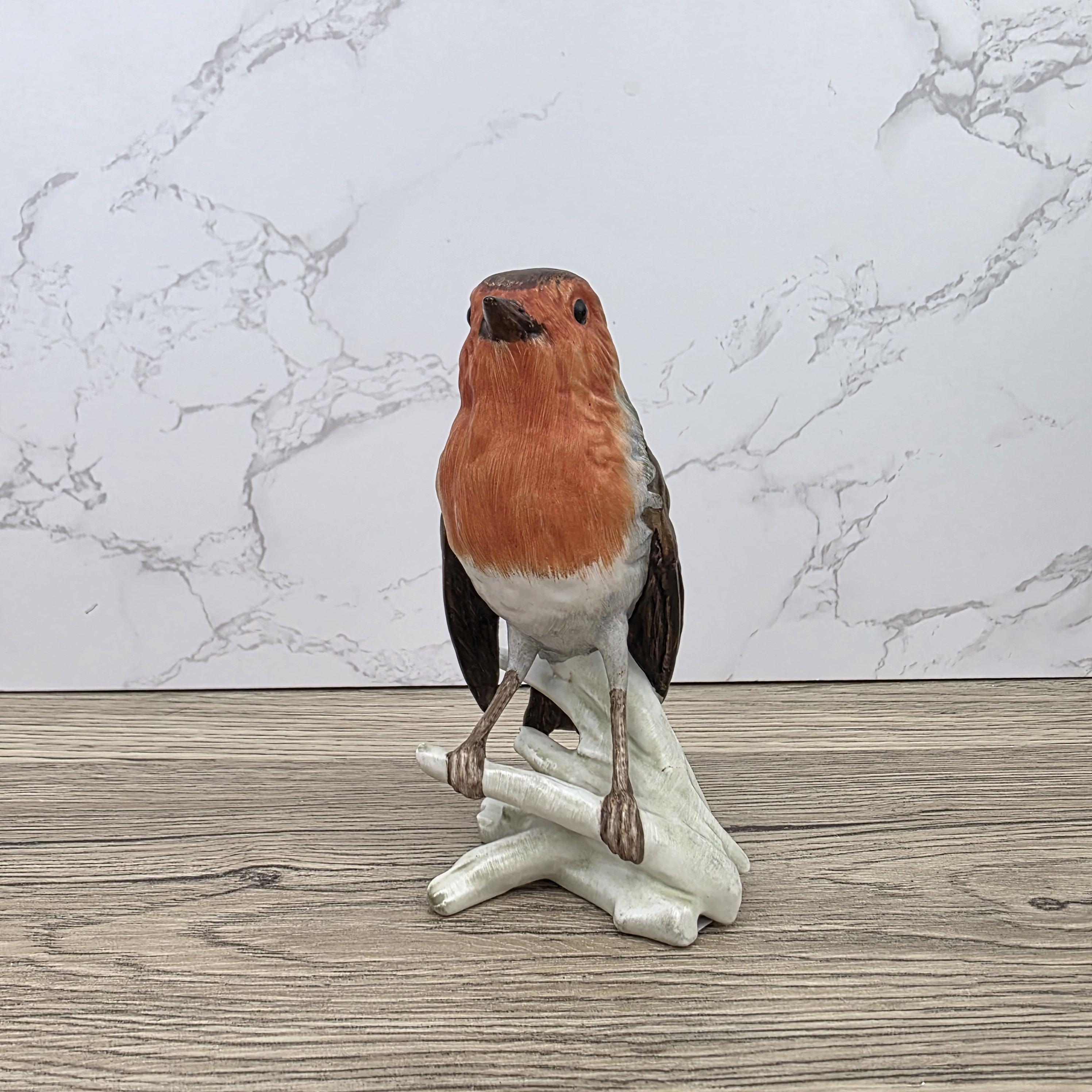 Goebel Robin Bird Figurine Rotkehlchen | Hummel W Germany Porcelain Songbird on Branch Base Sculpture