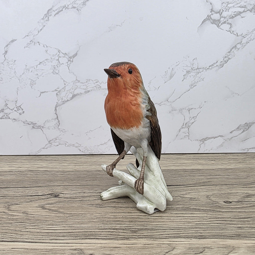 Goebel Robin Bird Figurine Rotkehlchen | Hummel W Germany Porcelain Songbird on Branch Base Sculpture