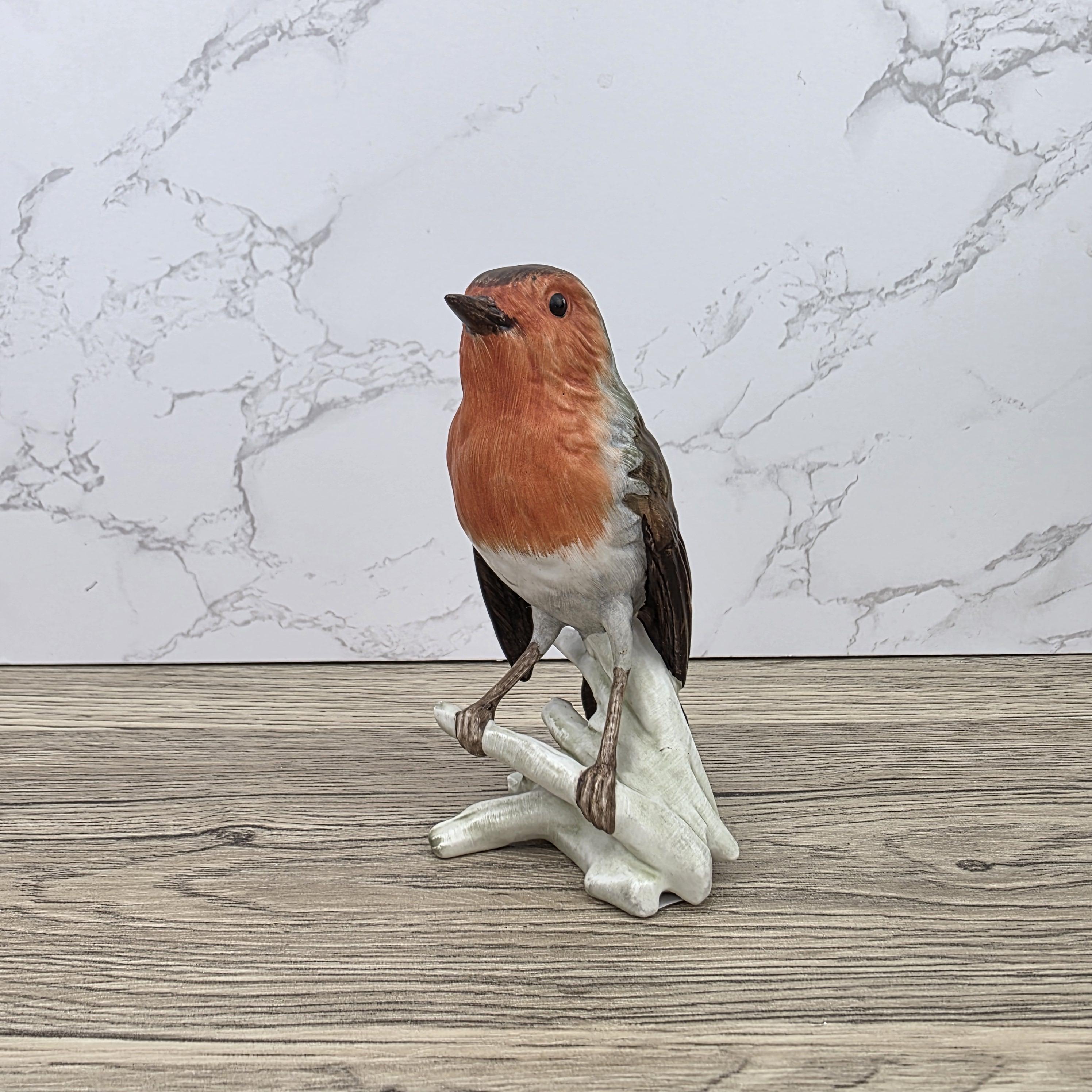 Goebel Robin Bird Figurine Rotkehlchen | Hummel W Germany Porcelain Songbird on Branch Base Sculpture