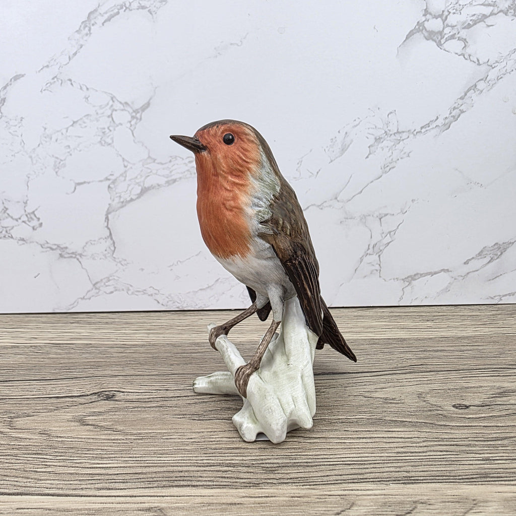 Goebel Robin Bird Figurine Rotkehlchen | Hummel W Germany Porcelain Songbird on Branch Base Sculpture