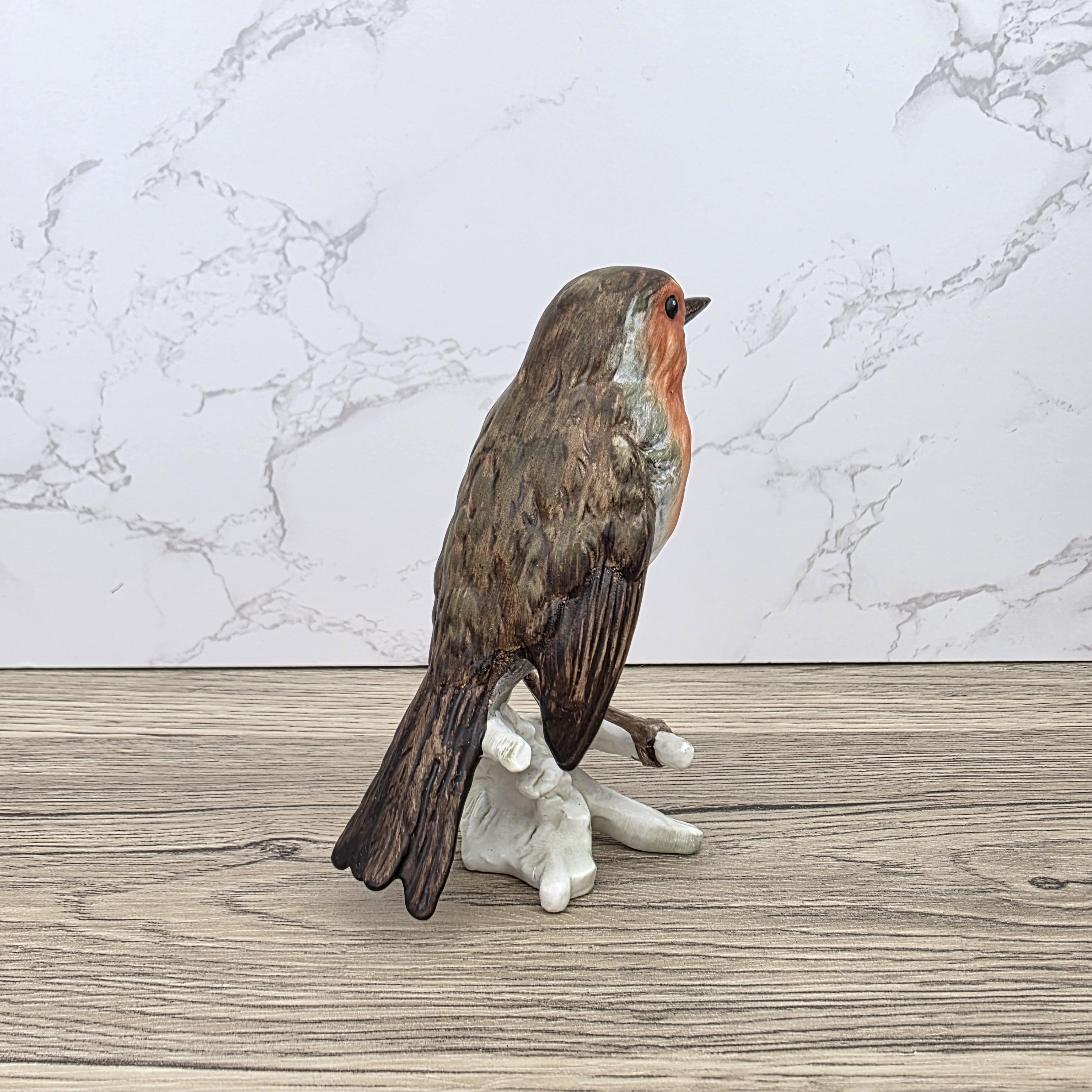 Goebel Robin Bird Figurine Rotkehlchen | Hummel W Germany Porcelain Songbird on Branch Base Sculpture