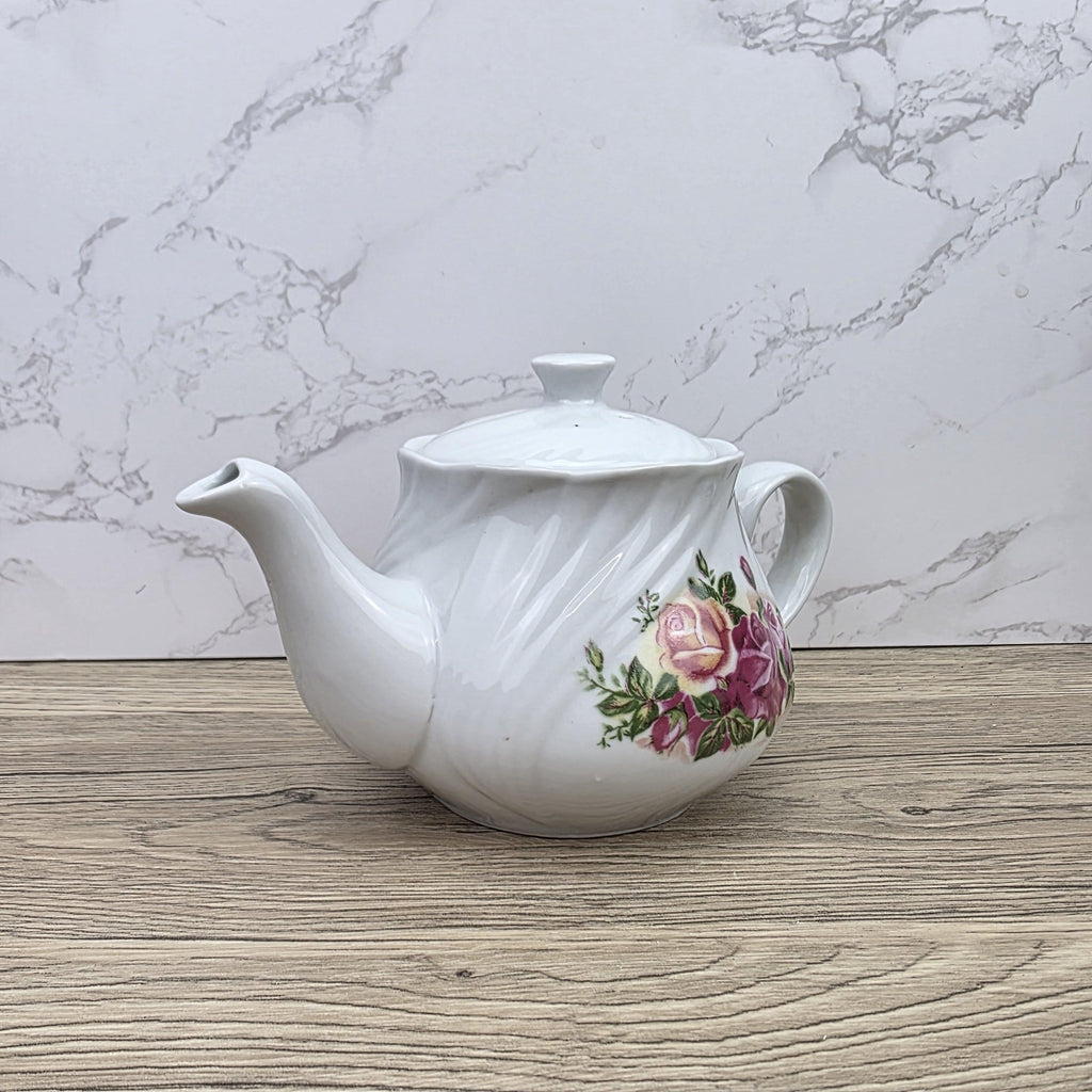 Floral Rose Porcelain Teapot - Old Country Roses Style