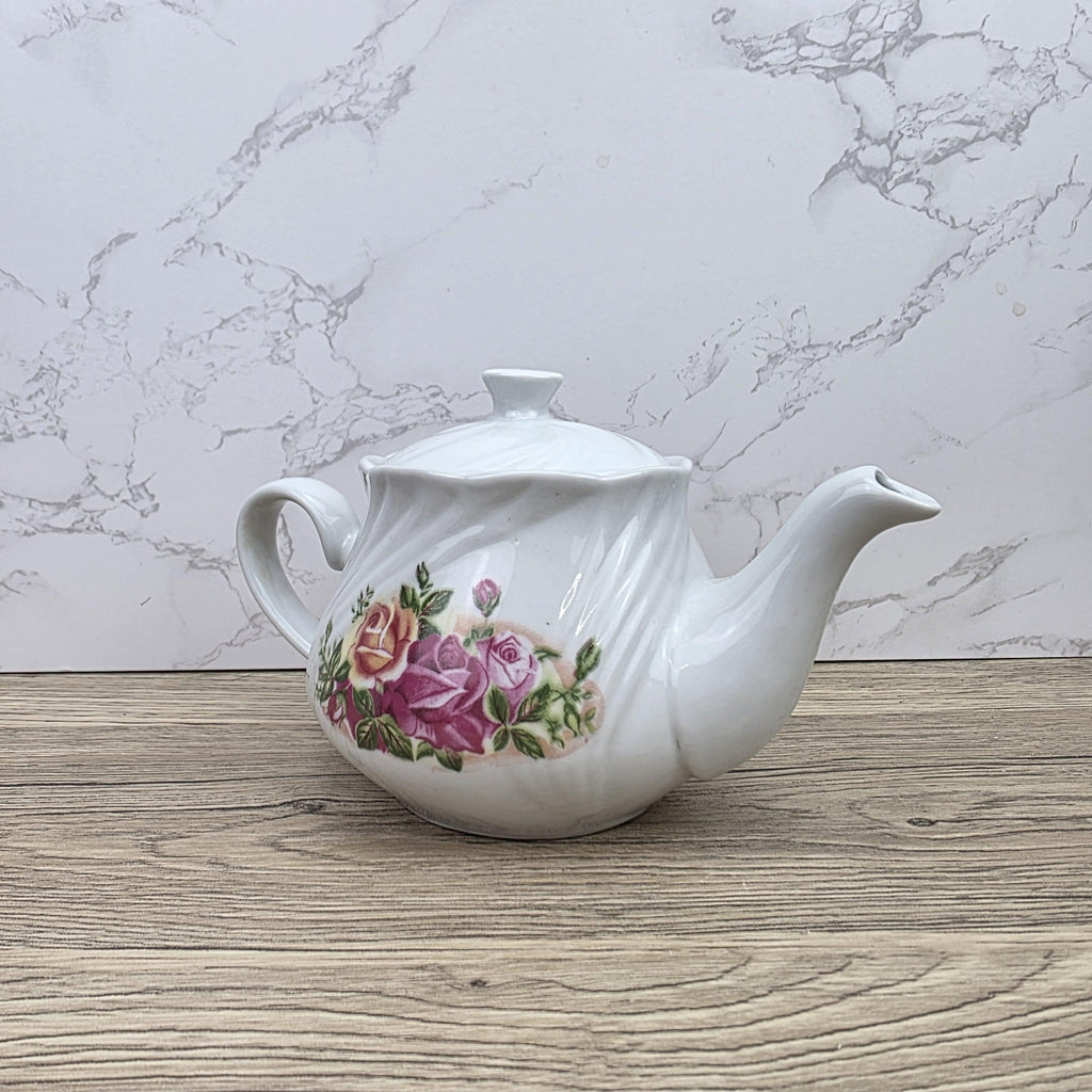 Floral Rose Porcelain Teapot - Old Country Roses Style