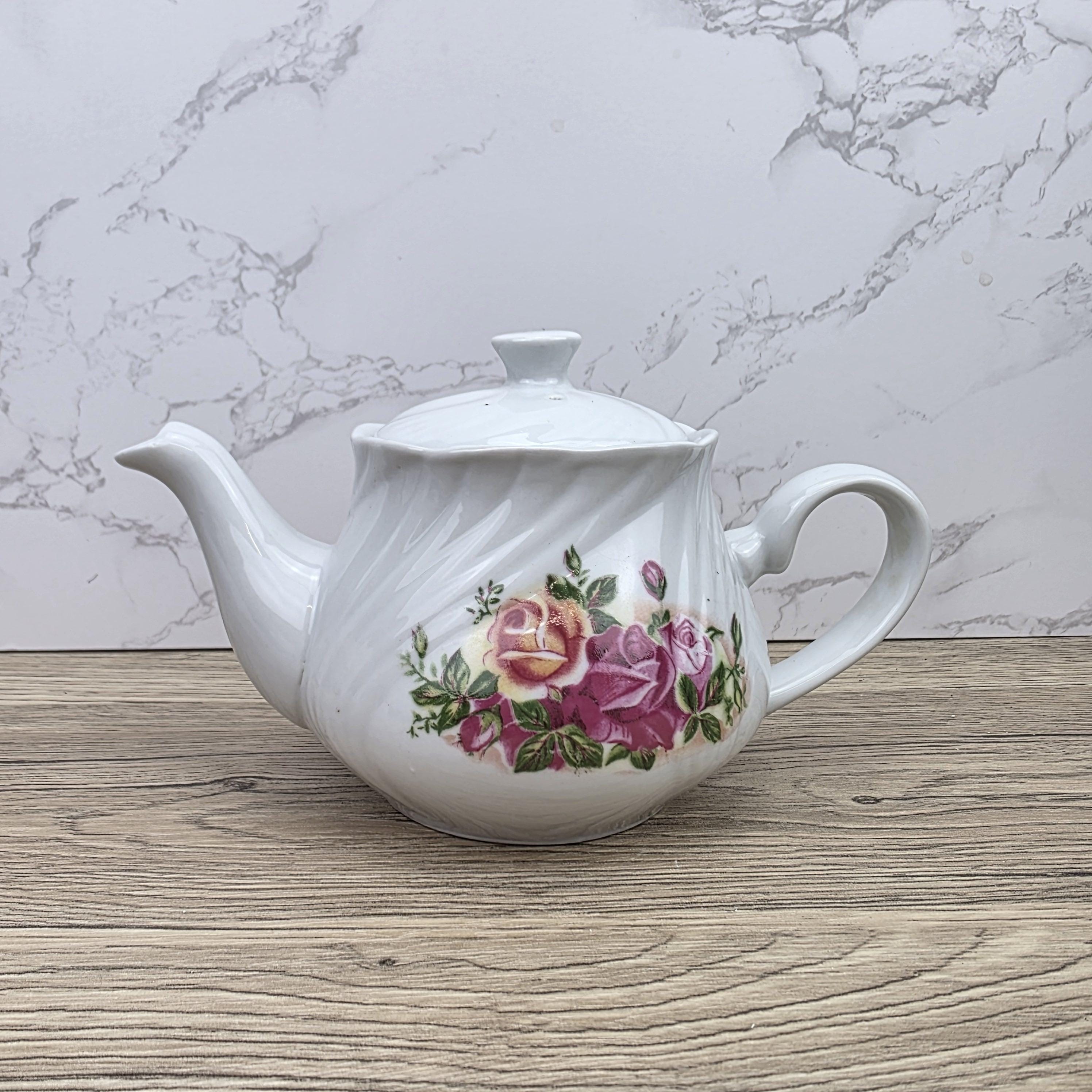Floral Rose Porcelain Teapot - Old Country Roses Style