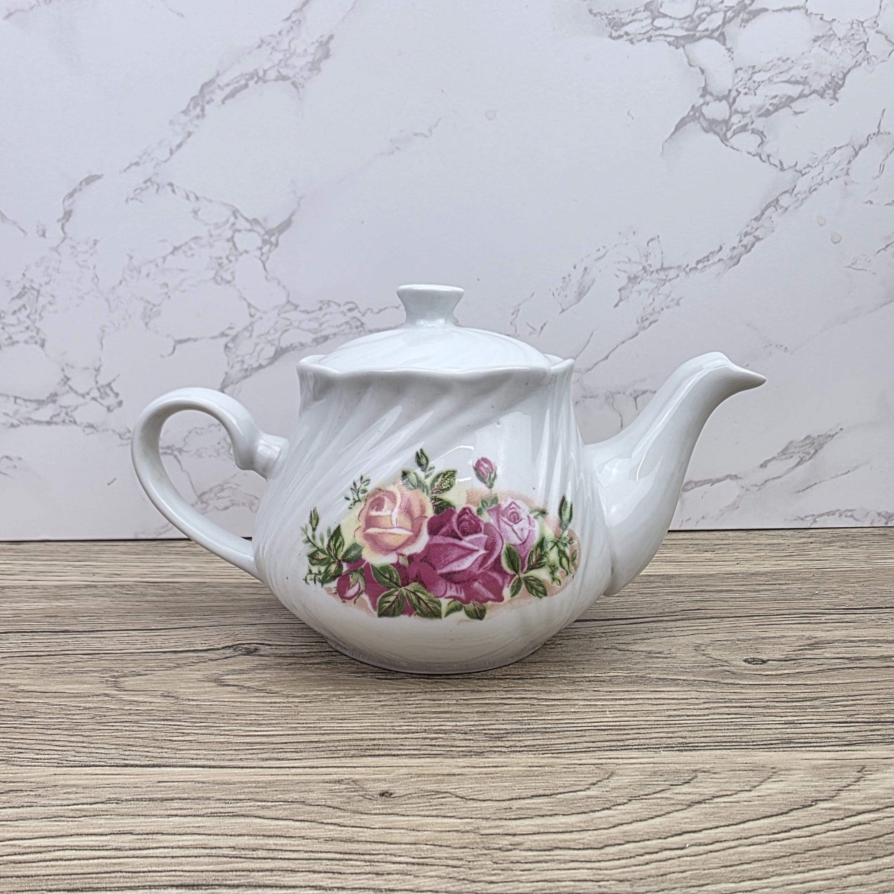 Floral Rose Porcelain Teapot - Old Country Roses Style