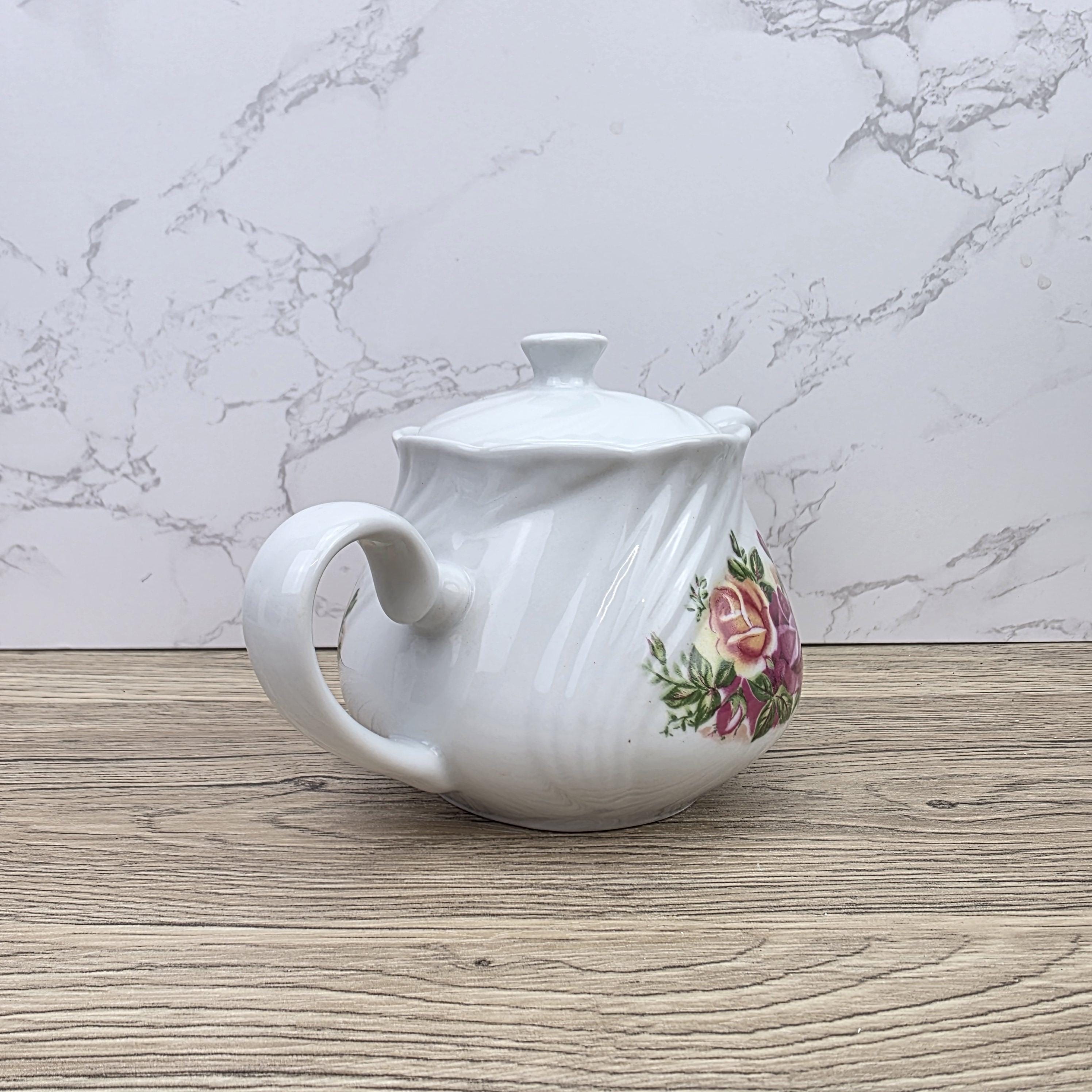 Floral Rose Porcelain Teapot - Old Country Roses Style