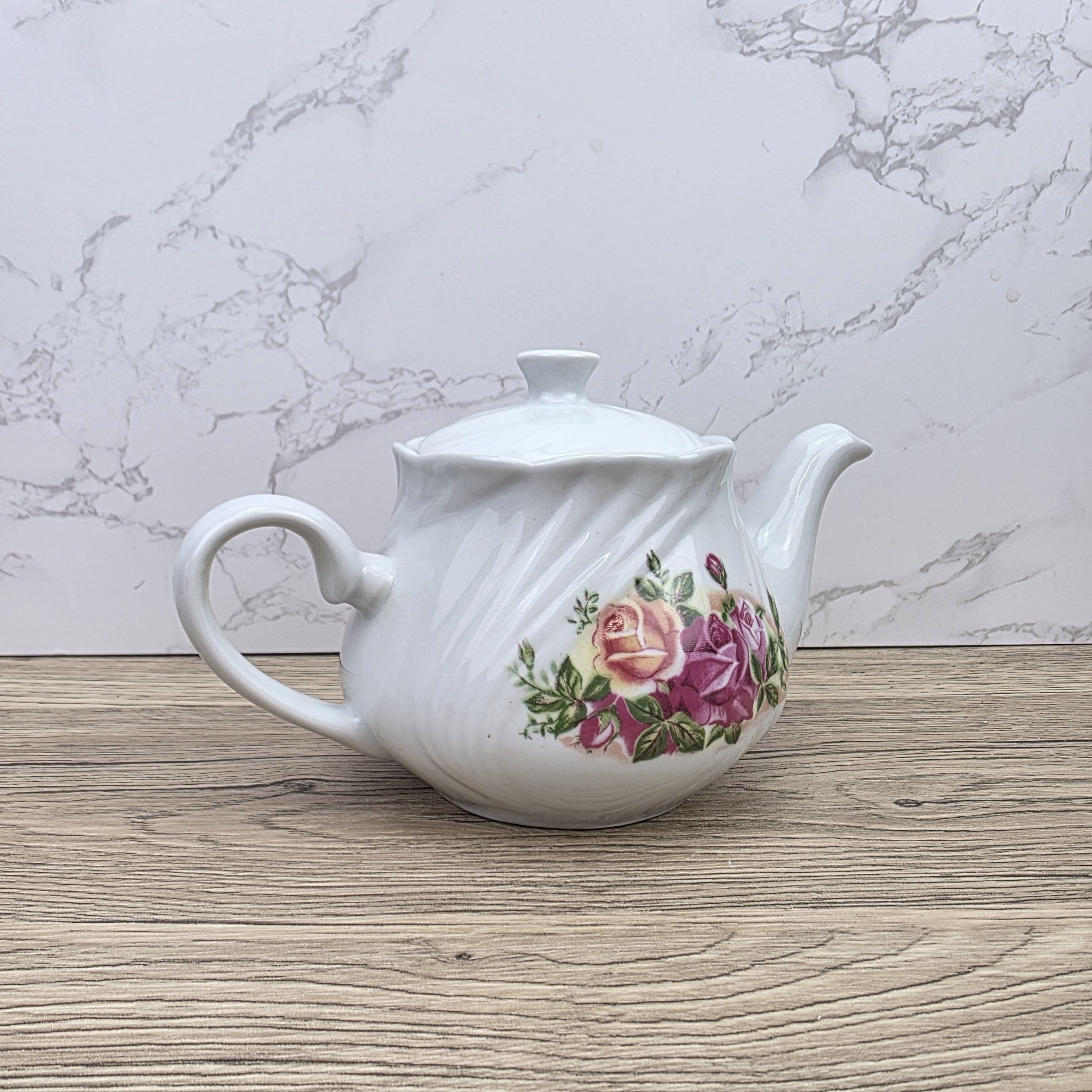 Floral Rose Porcelain Teapot - Old Country Roses Style