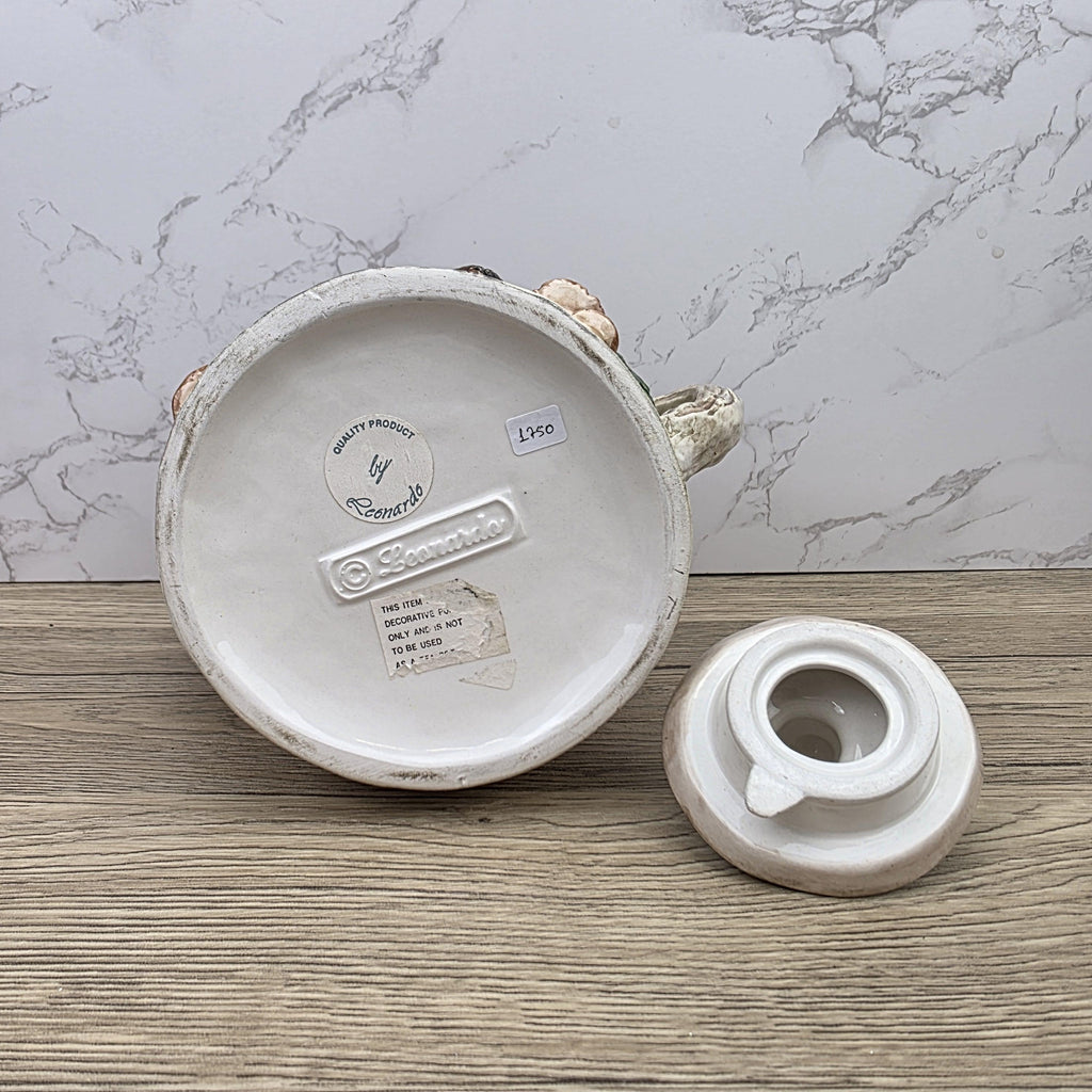 Vintage Leonardo Bird Nest Tree Stump Teapot With Lid Ceramic Woodland Relief Collectible Decoration