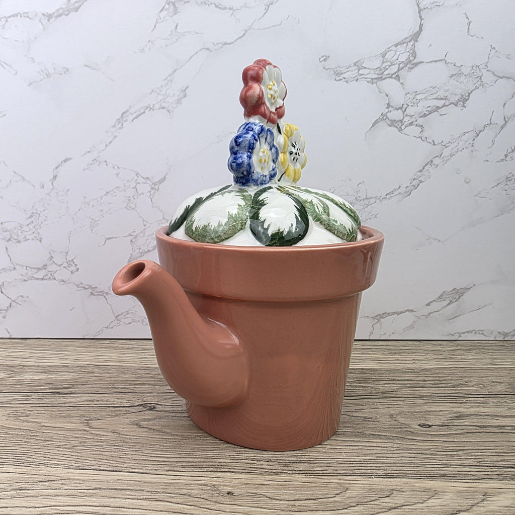 Vintage Planter Teapot With Lid, Price Kensington Made in England, Floral Ceramic Tea Pot