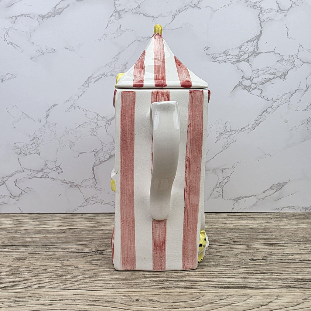 Vintage Swineside Ceramics Circus Tent Ceramic Teapot With Lid Carnival Booth Collectible Tea Pot