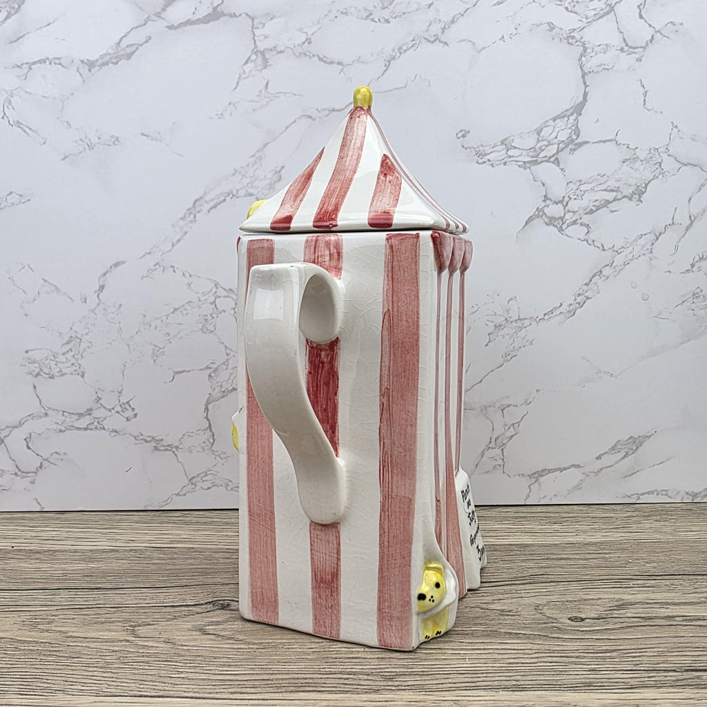 Vintage Swineside Ceramics Circus Tent Ceramic Teapot With Lid Carnival Booth Collectible Tea Pot