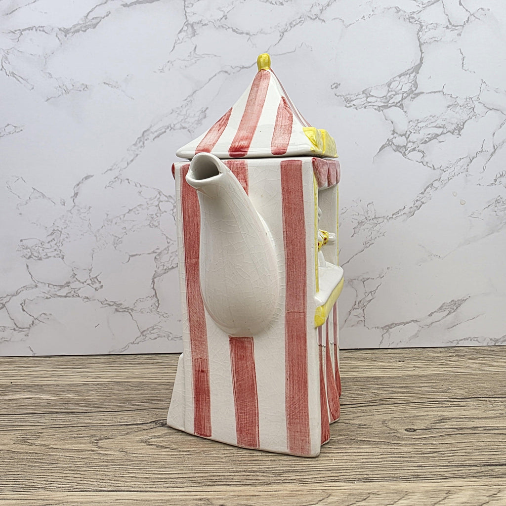 Vintage Swineside Ceramics Circus Tent Ceramic Teapot With Lid Carnival Booth Collectible Tea Pot
