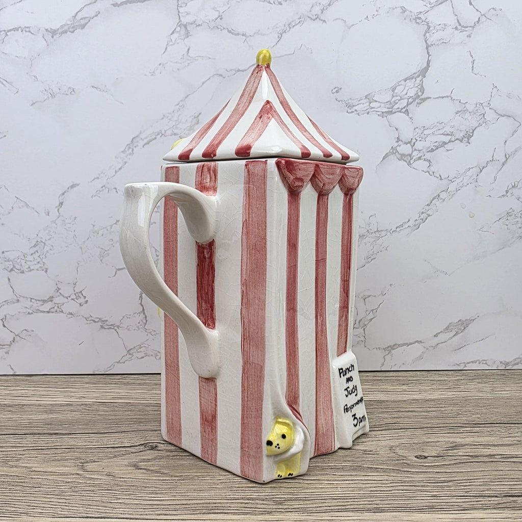 Vintage Swineside Ceramics Circus Tent Ceramic Teapot With Lid Carnival Booth Collectible Tea Pot