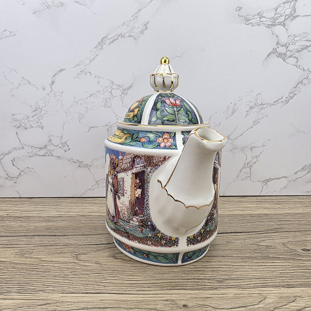Vintage James Sadler David Copperfield Ceramic Teapot | Charles Dickens Literary Series | England 1990s Collectible