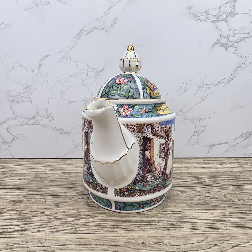 Vintage James Sadler David Copperfield Ceramic Teapot | Charles Dickens Literary Series | England 1990s Collectible