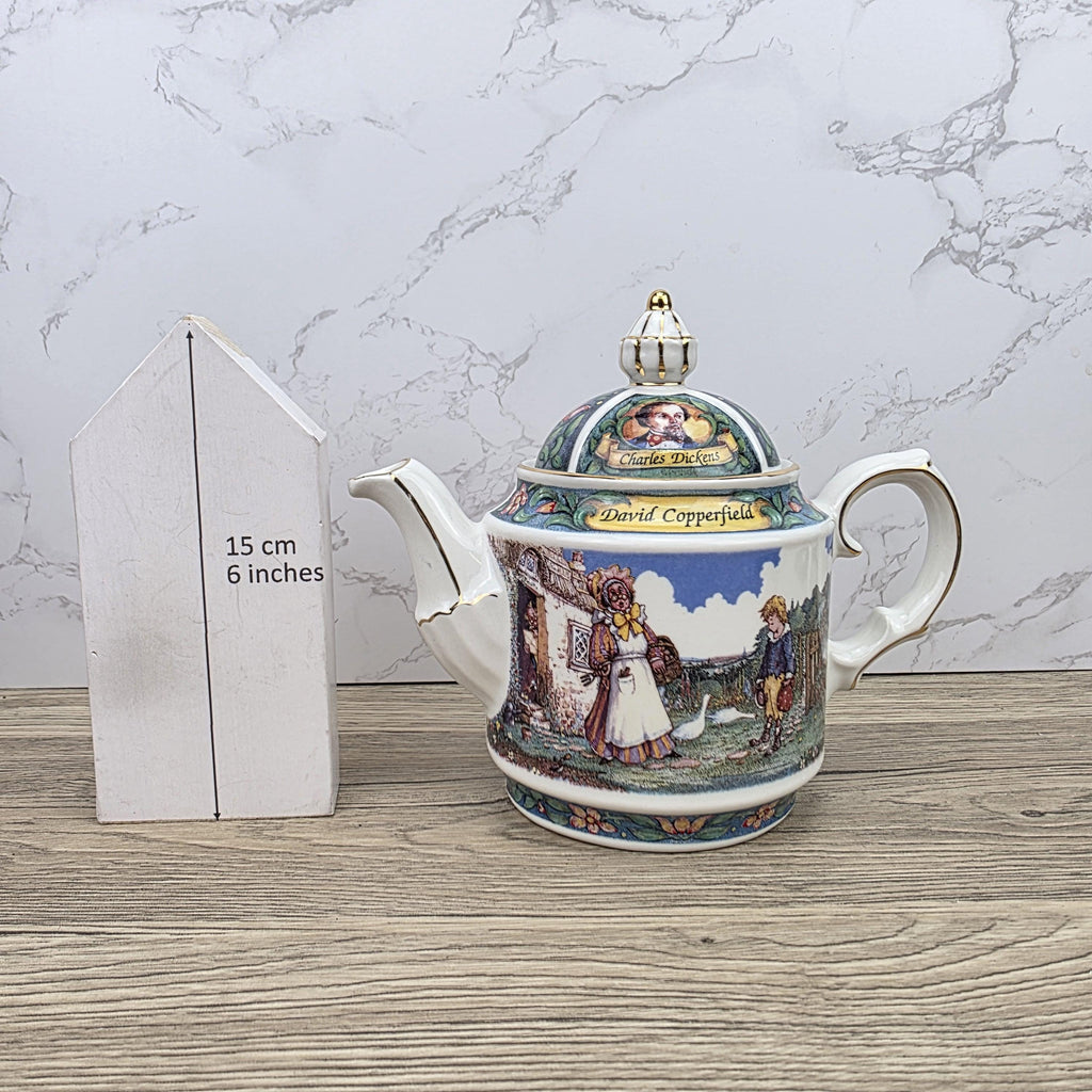 Vintage James Sadler David Copperfield Ceramic Teapot | Charles Dickens Literary Series | England 1990s Collectible