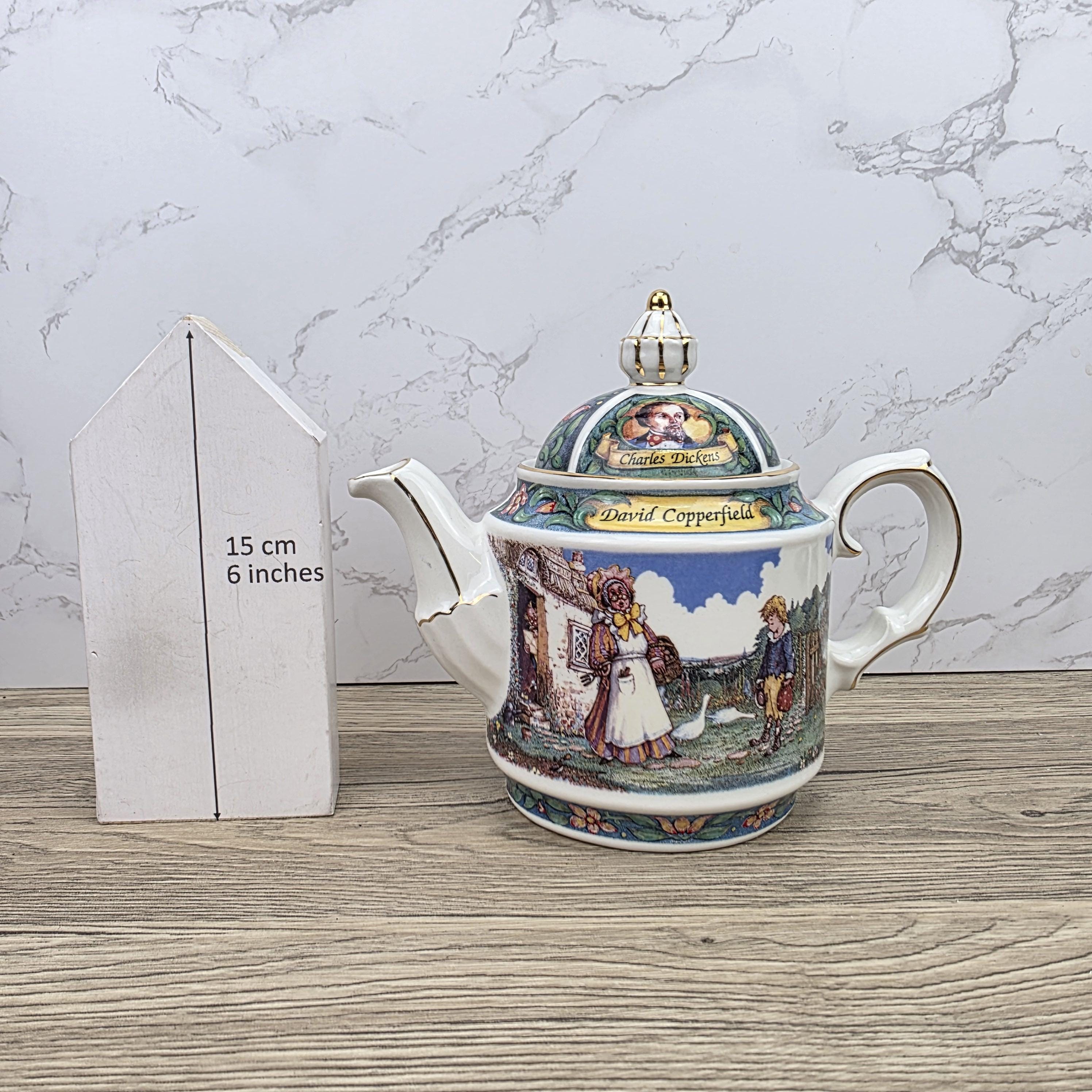 Vintage James Sadler David Copperfield Ceramic Teapot | Charles Dickens Literary Series | England 1990s Collectible