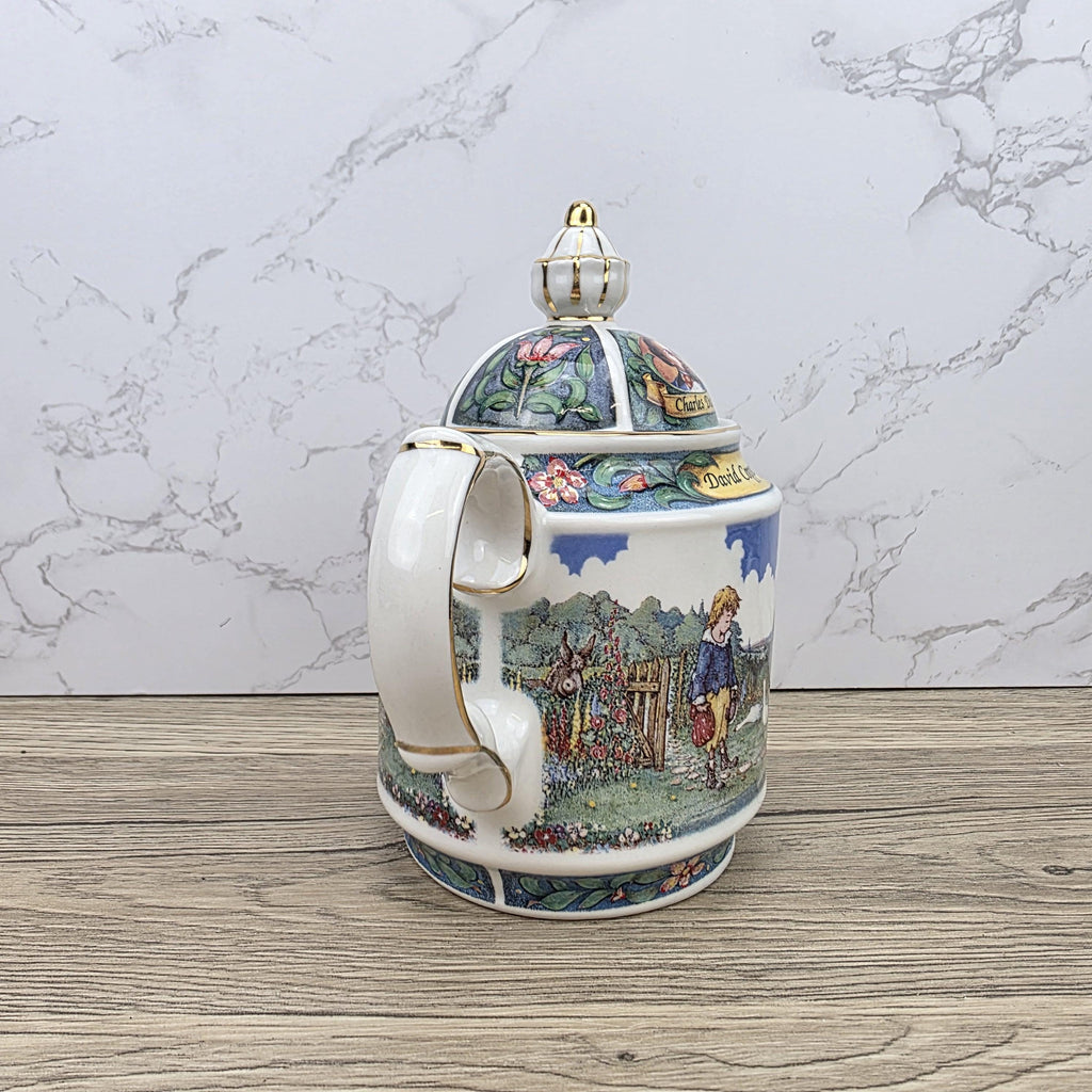 Vintage James Sadler David Copperfield Ceramic Teapot | Charles Dickens Literary Series | England 1990s Collectible