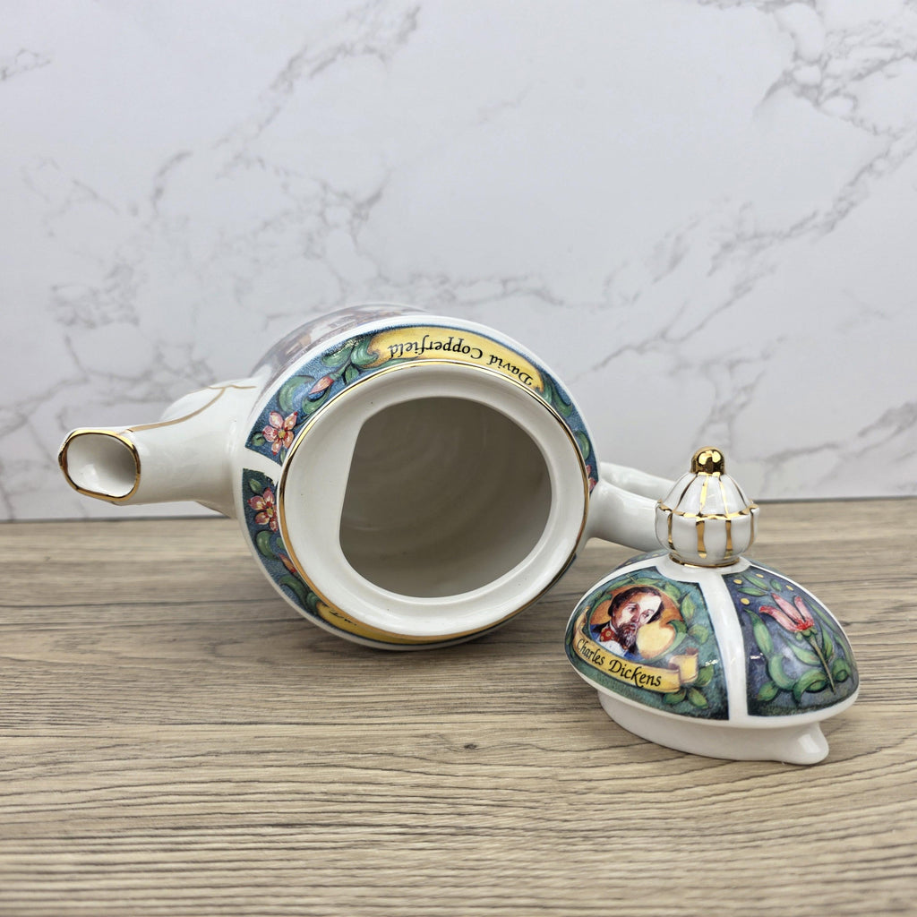 Vintage James Sadler David Copperfield Ceramic Teapot | Charles Dickens Literary Series | England 1990s Collectible