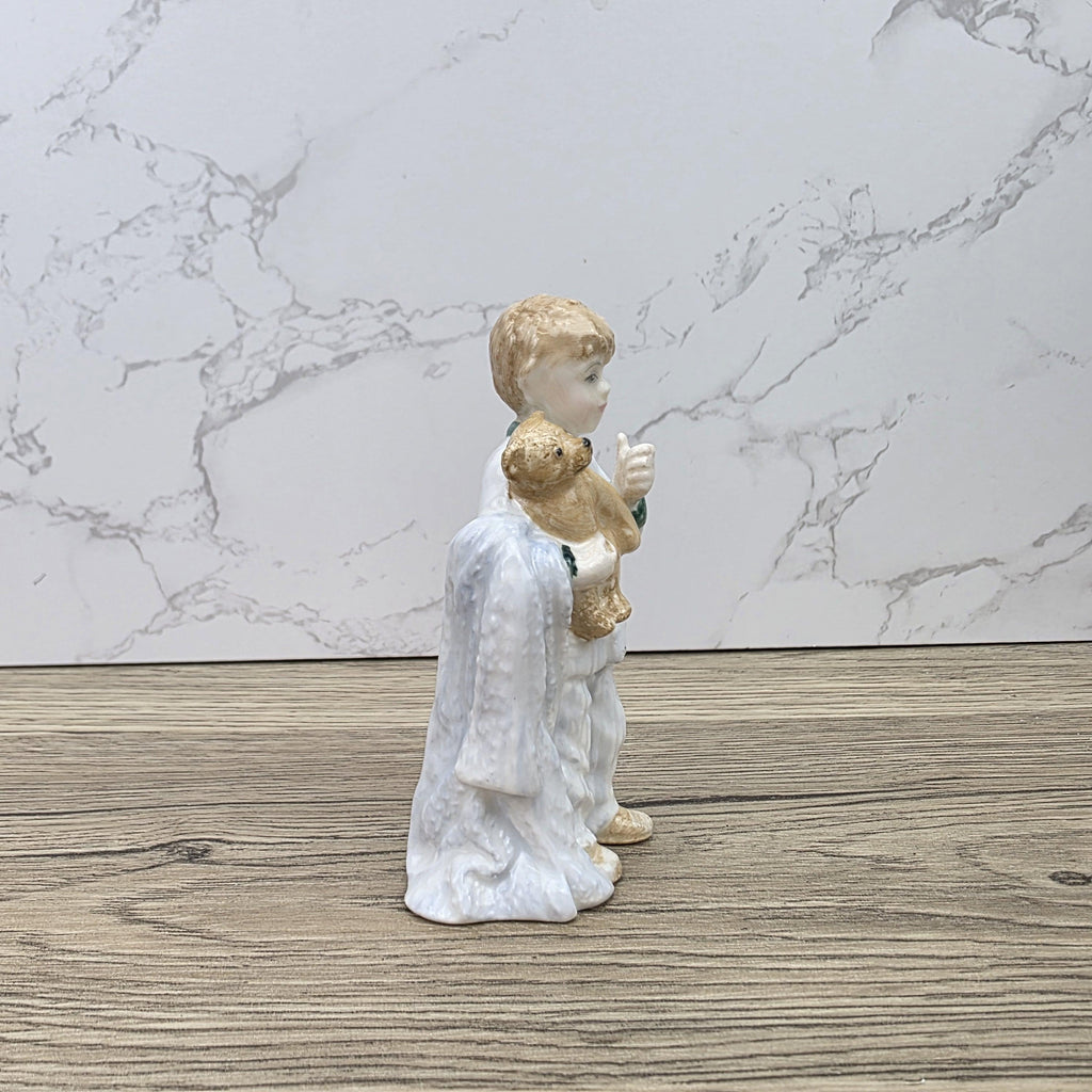 Vintage Royal Doulton Sleepy Head HN3761 Porcelain Child Figurine Hand Decorated England 1985 Collectible