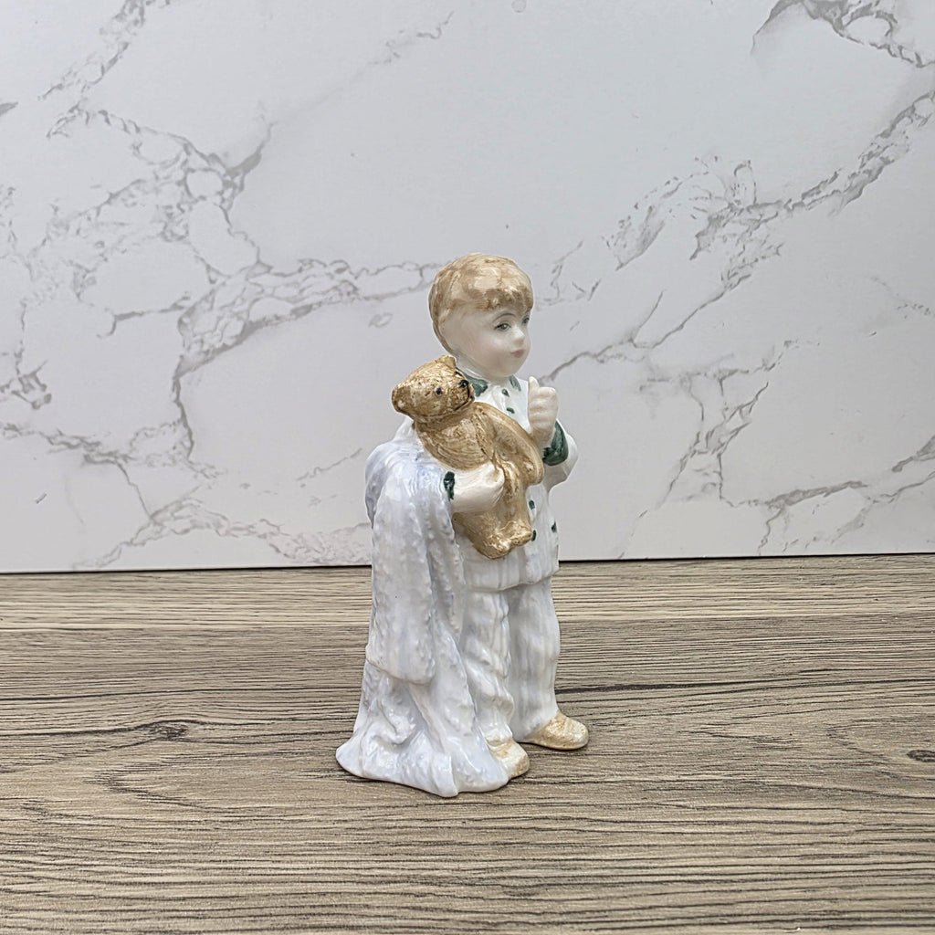 Vintage Royal Doulton Sleepy Head HN3761 Porcelain Child Figurine Hand Decorated England 1985 Collectible