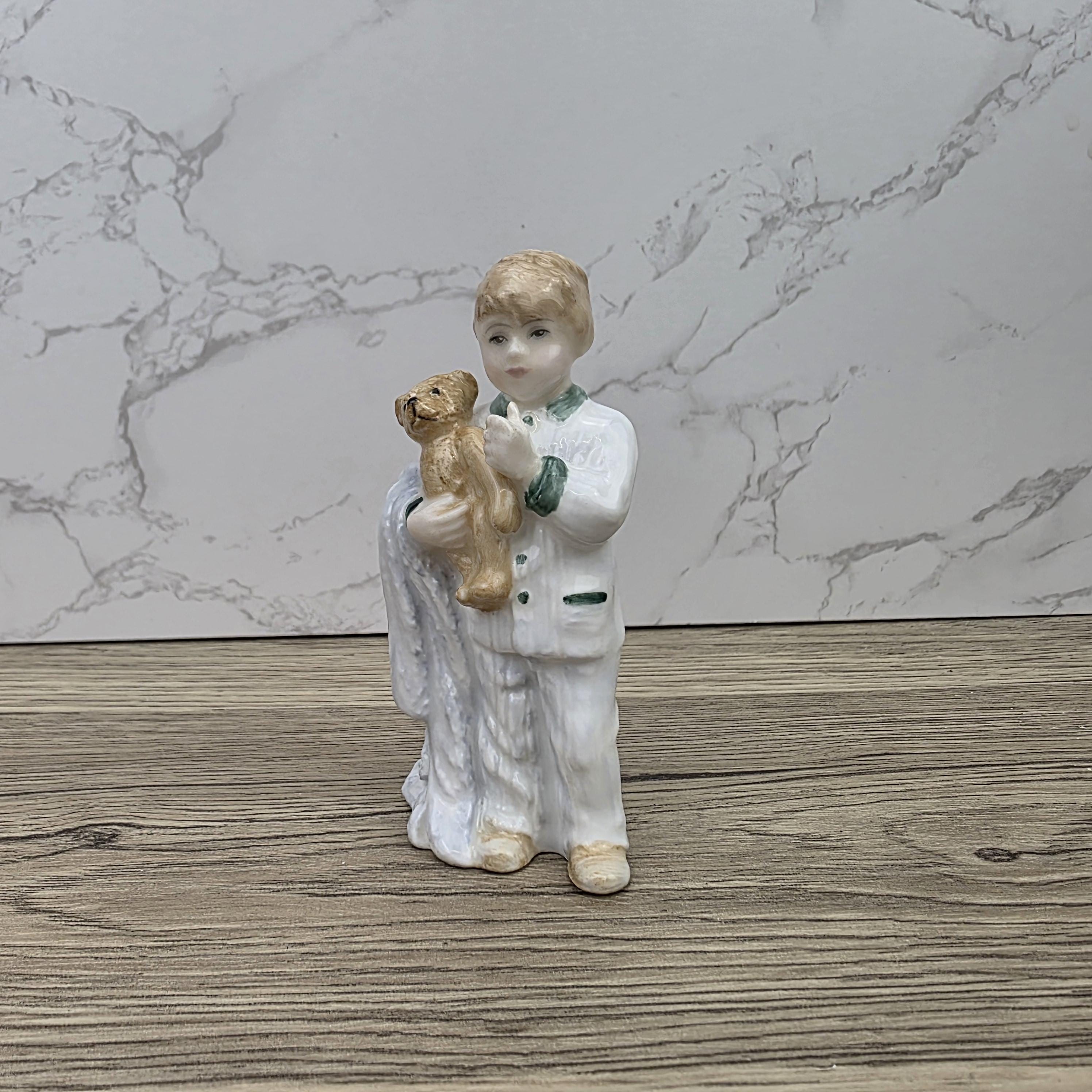 Vintage Royal Doulton Sleepy Head HN3761 Porcelain Child Figurine Hand Decorated England 1985 Collectible