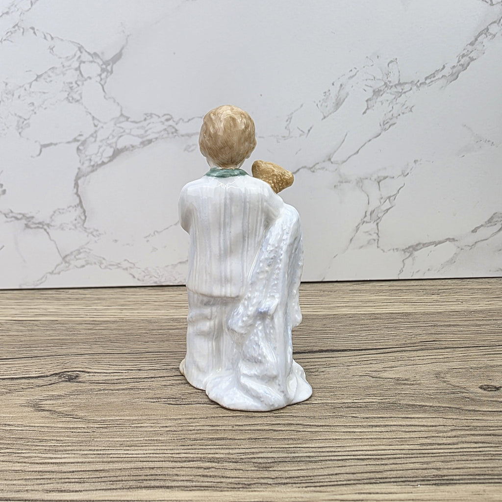 Vintage Royal Doulton Sleepy Head HN3761 Porcelain Child Figurine Hand Decorated England 1985 Collectible