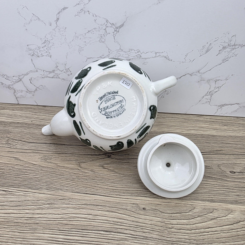 Ceramic Teapot Green Pattern by Price Kensington English Pottery Vintage Tableware Collectible Home Decor
