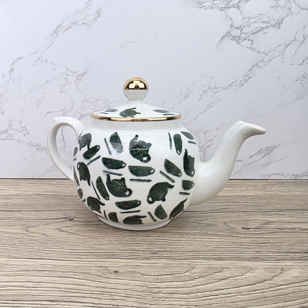 Ceramic Teapot Green Pattern by Price Kensington English Pottery Vintage Tableware Collectible Home Decor