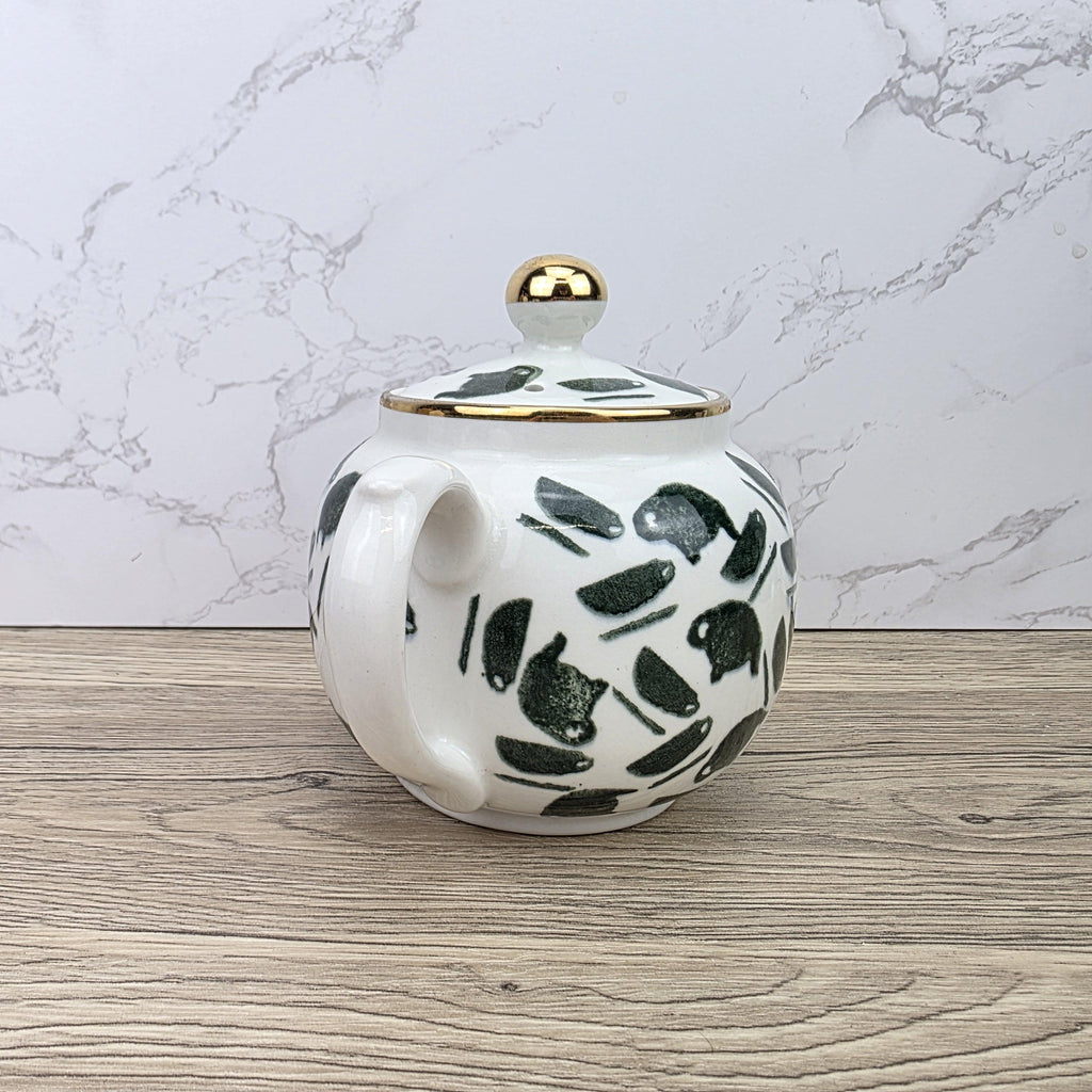 Ceramic Teapot Green Pattern by Price Kensington English Pottery Vintage Tableware Collectible Home Decor