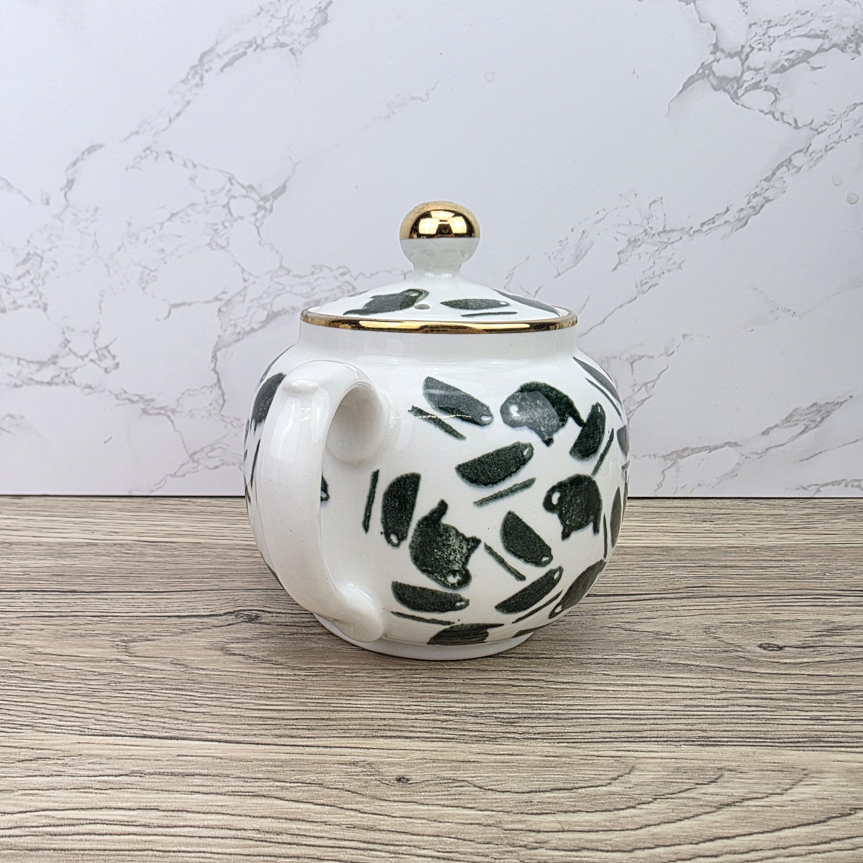 Ceramic Teapot Green Pattern by Price Kensington English Pottery Vintage Tableware Collectible Home Decor