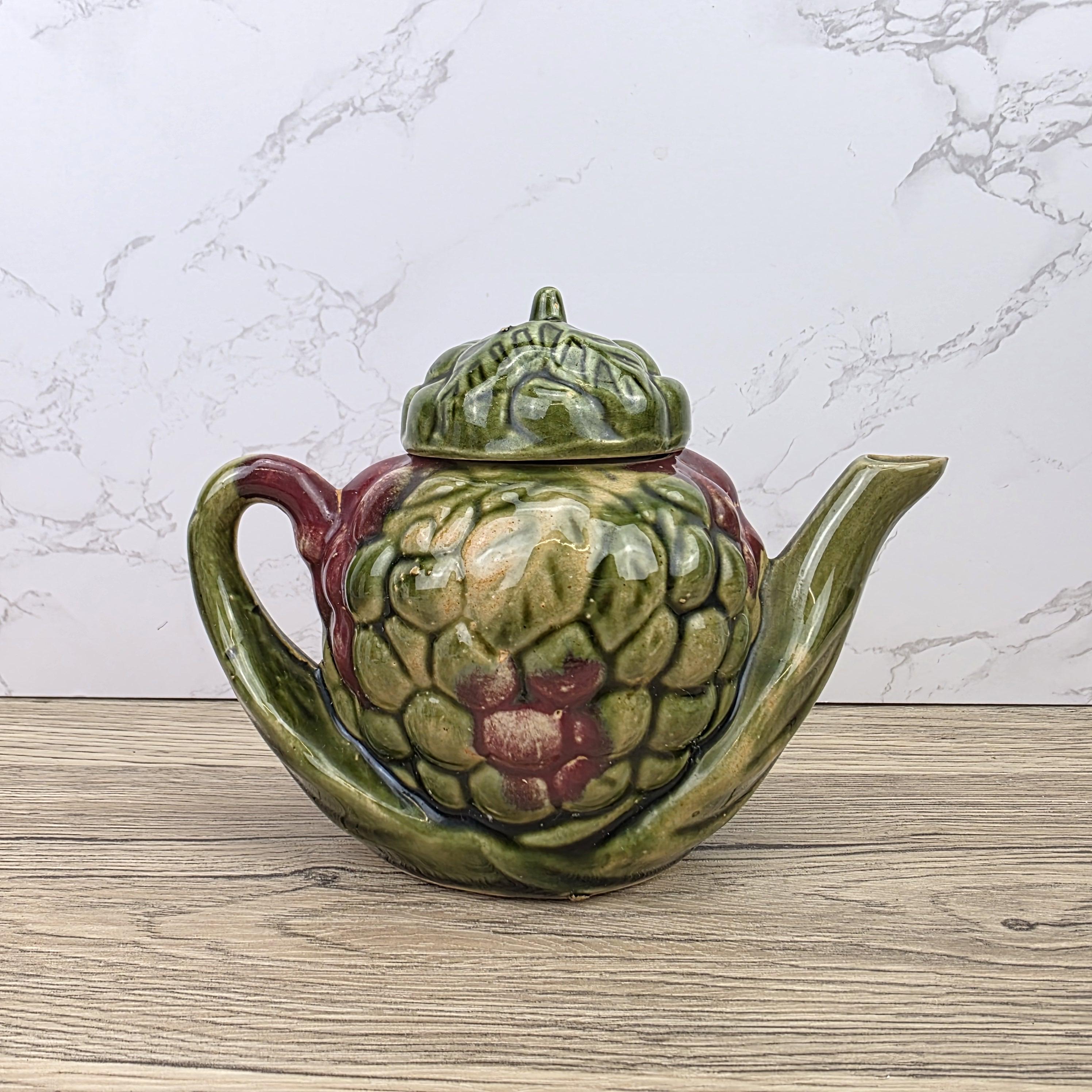 Ceramic Grape Teapot Vintage English Pottery Majolica Style Decorative Tableware Collectible Kitchen Display