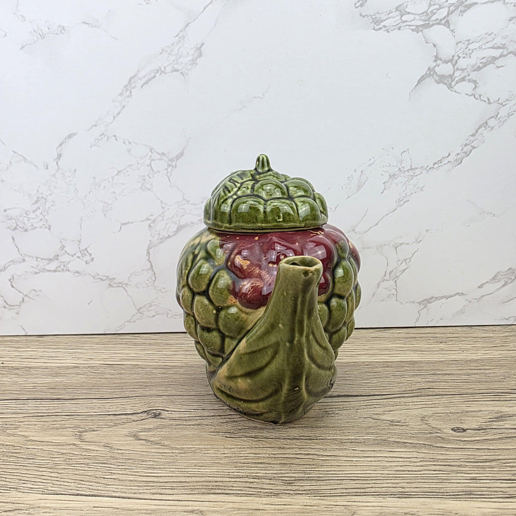 Ceramic Grape Teapot Vintage English Pottery Majolica Style Decorative Tableware Collectible Kitchen Display