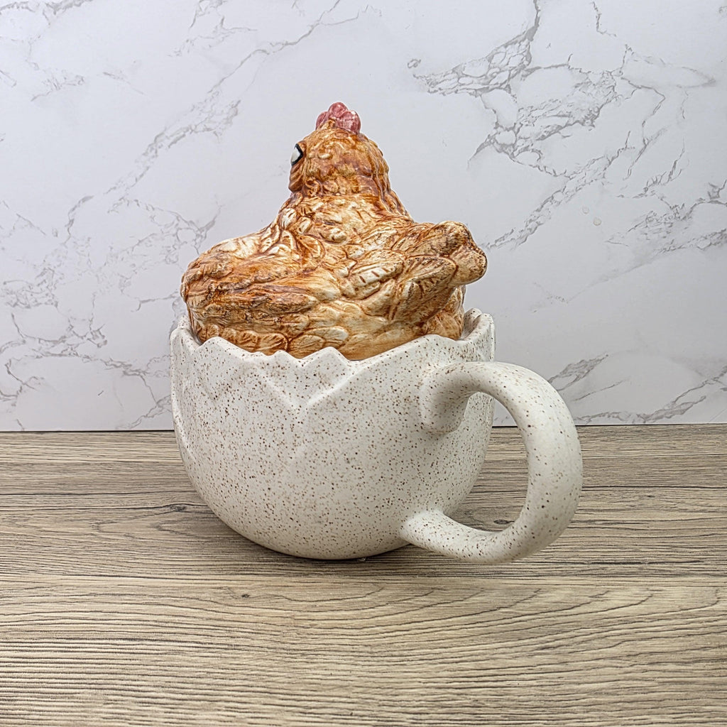 Ceramic Chicken Teapot Figurine Vintage Hen Novelty Tea Pot Country Kitchen Collectible Mid Century