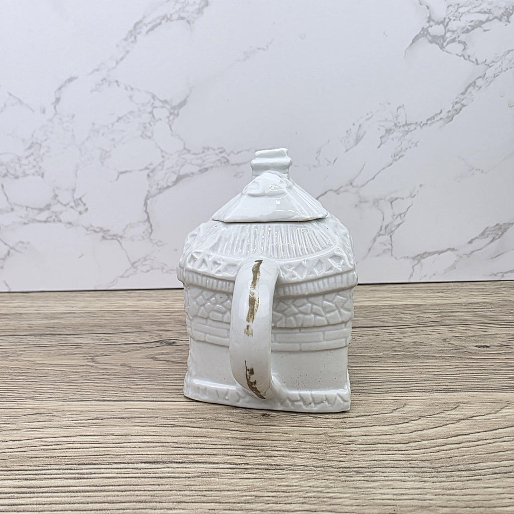 Ceramic Cottage House Teapot Vintage White House Novelty Tea Pot Country Kitchen Collectible